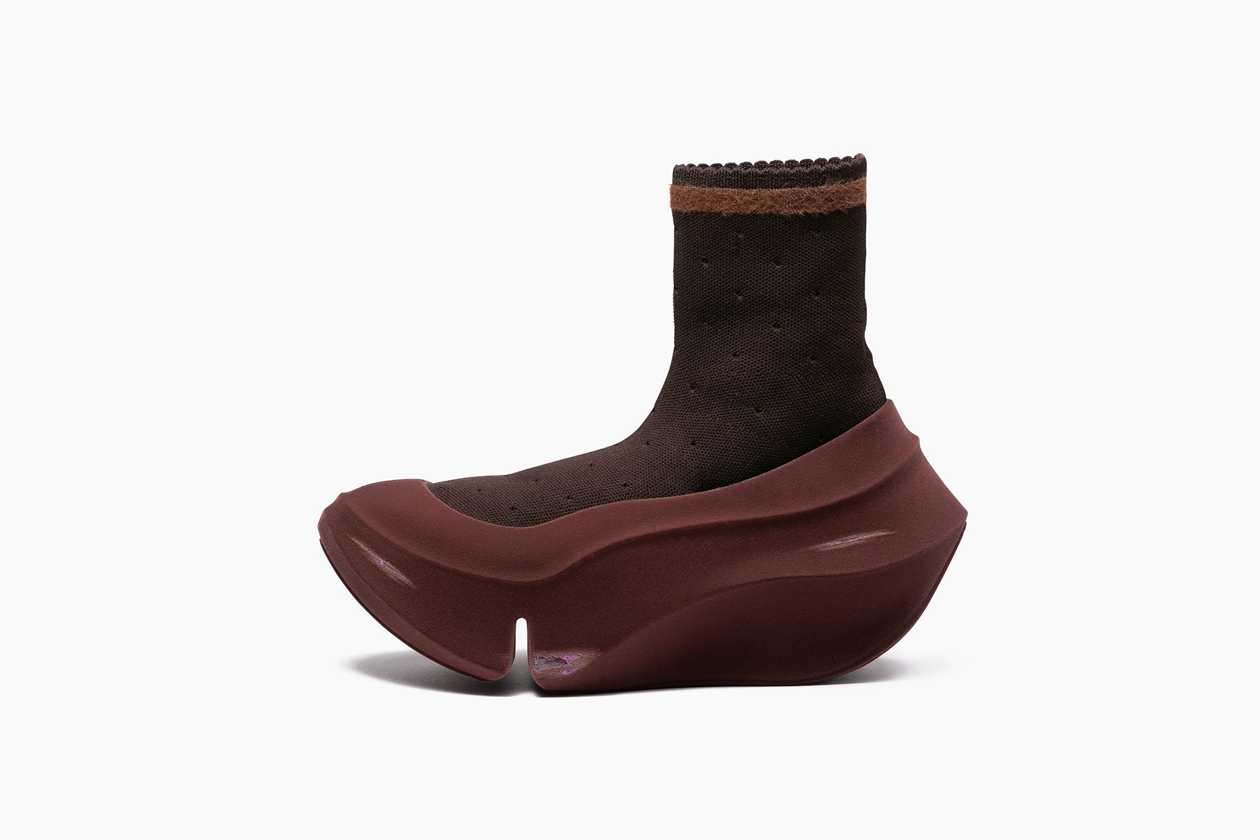 ORCA DOTTED LACE FLOCKY SCRATCH - BROWN CAMEL / BURGUNDY (オルカ 