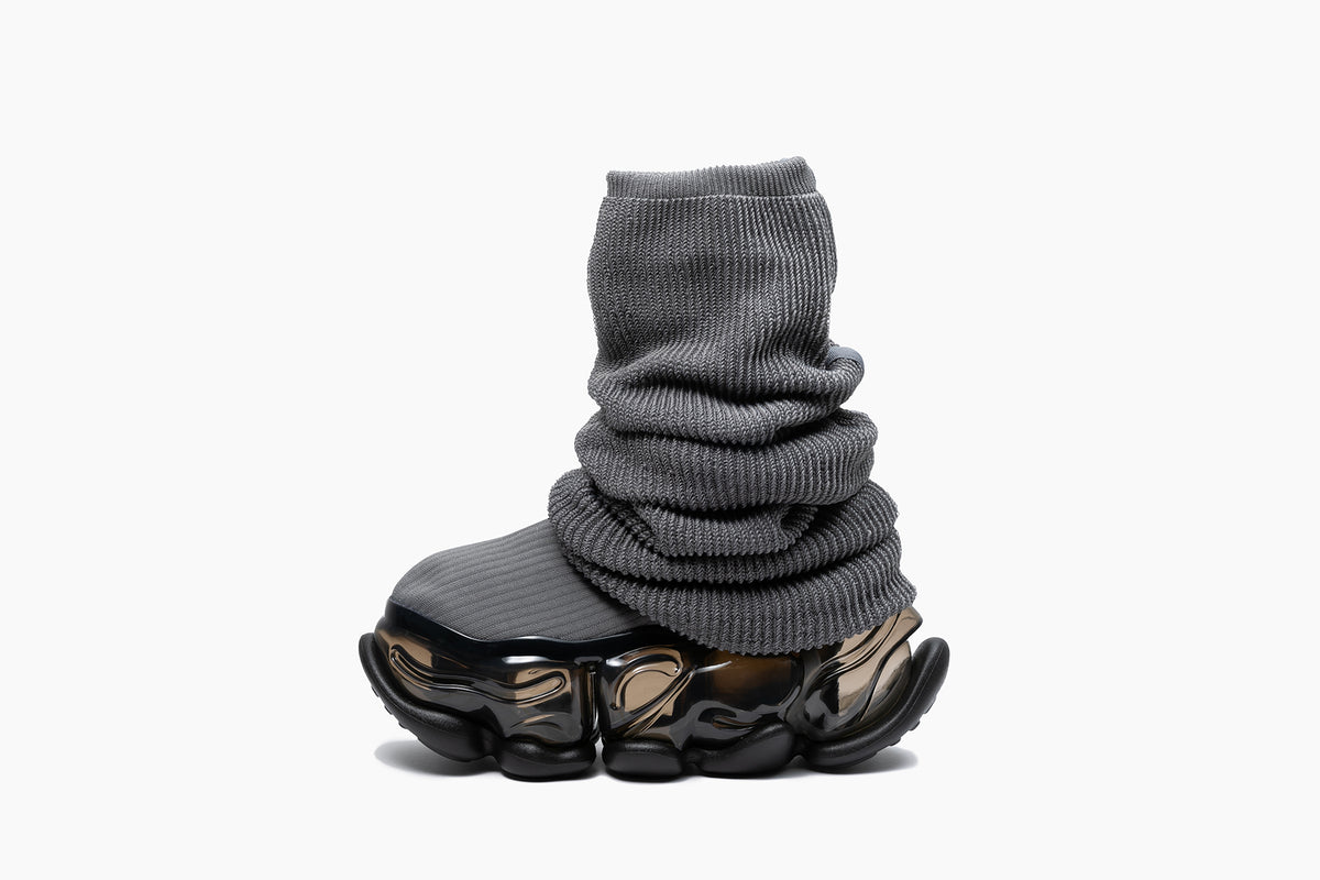 SKYSCRAPER LOOSE SOCKS KNIT - GRAY / BLACK (スカイスクレーパー 