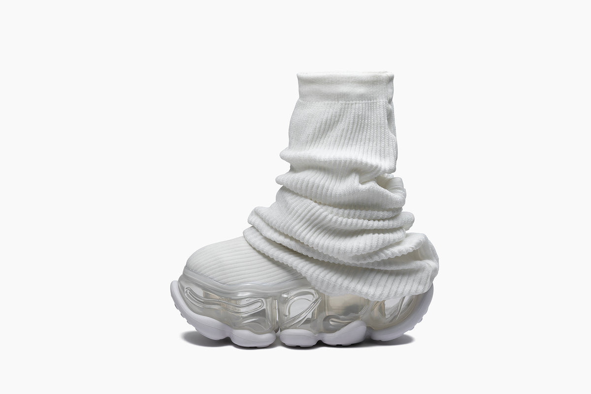 SKYSCRAPER LOOSE SOCKS KNIT - WHITE / CLEAR (スカイスクレーパー 