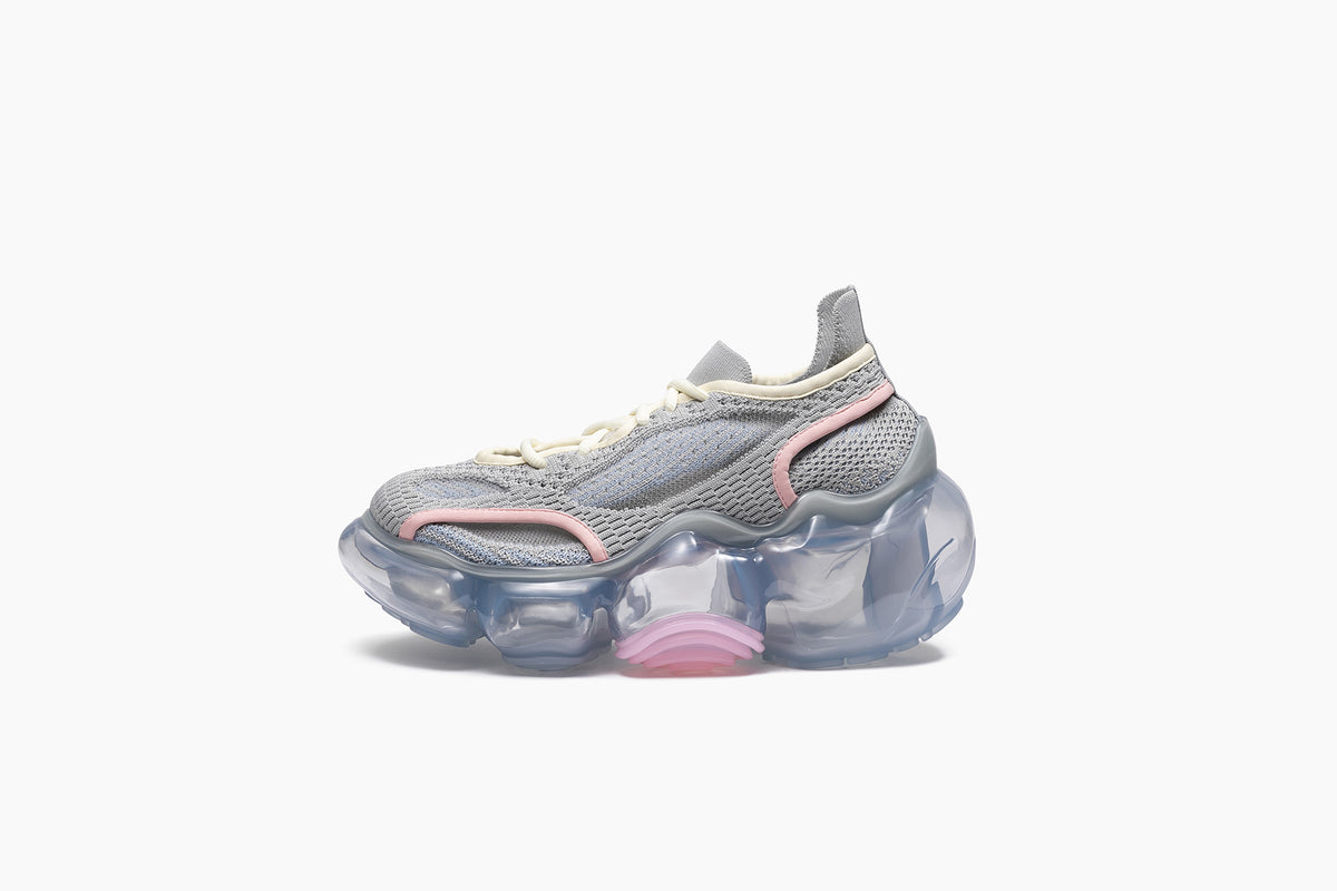 MOOPIE KNIT ON KNIT GRAY PINK / ICEGRAY (ムーピーニットオンニット 