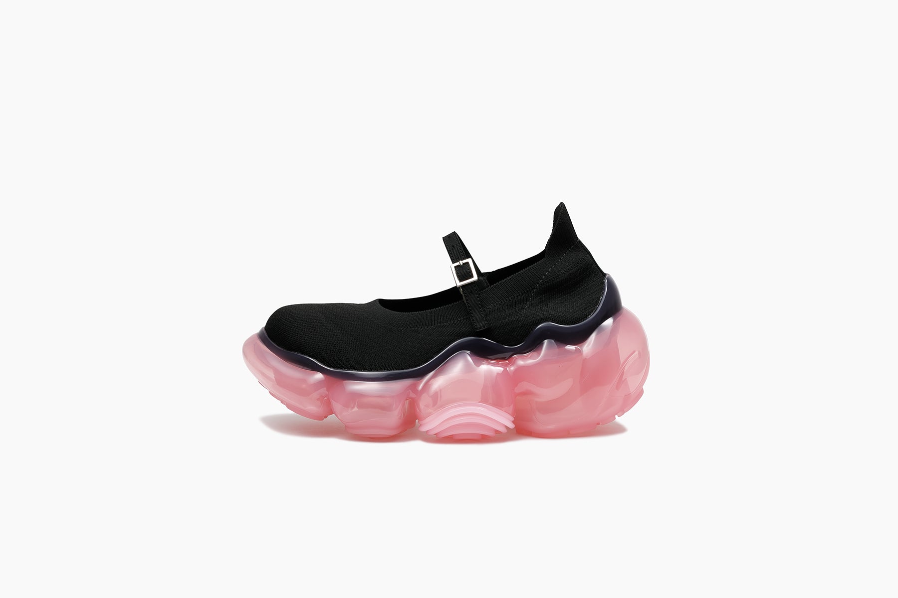 MOOPIE KNIT PUMPS - BLACK / STRAWBERRY (ムーピー ニットパンプス
