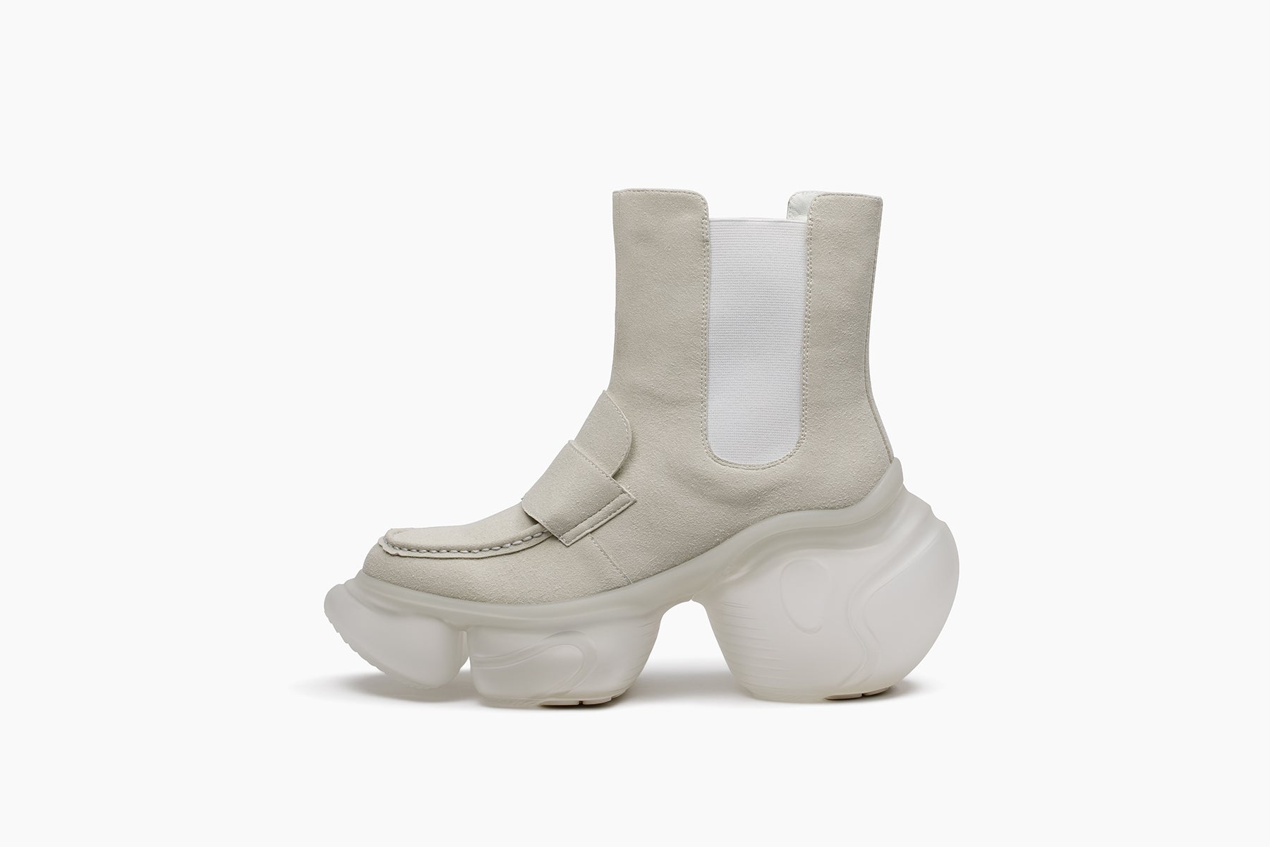 LOOPIE LOAFER BOOTS - CREAM SUEDE / CLEAR MATTE (ルーピー