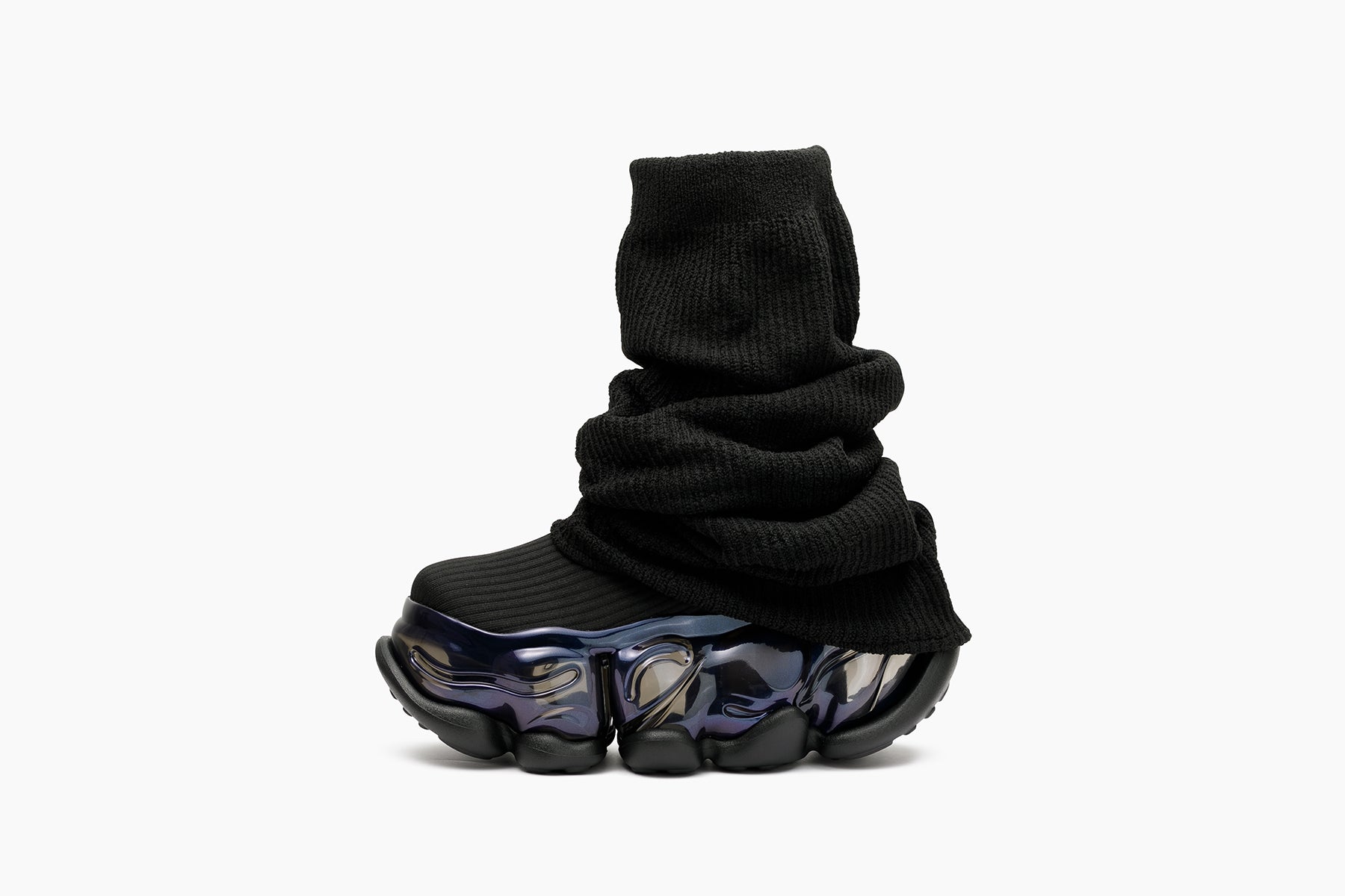 SKYSCRAPER LOOSE SOCKS KNIT - BLACK / BLACK AURORA (スカイ