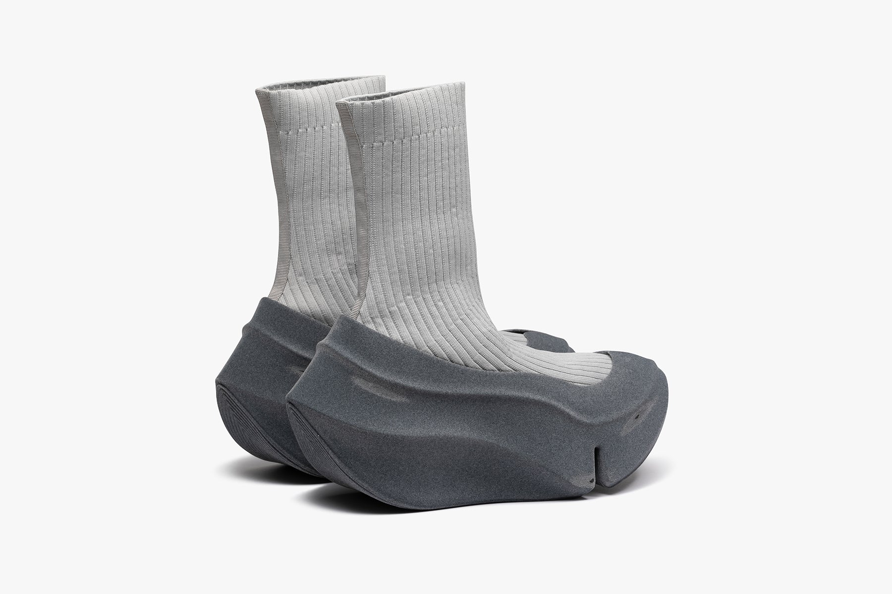 grounds ORCA RIB SOCK FLOCKY SCRATCH GRAY /GRAY