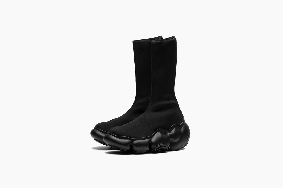 MOOPIE KNIT BOOTS - BLACK / BLACK MATTE (ムーピーニットブーツ - ブラック / ブラックマット ...
