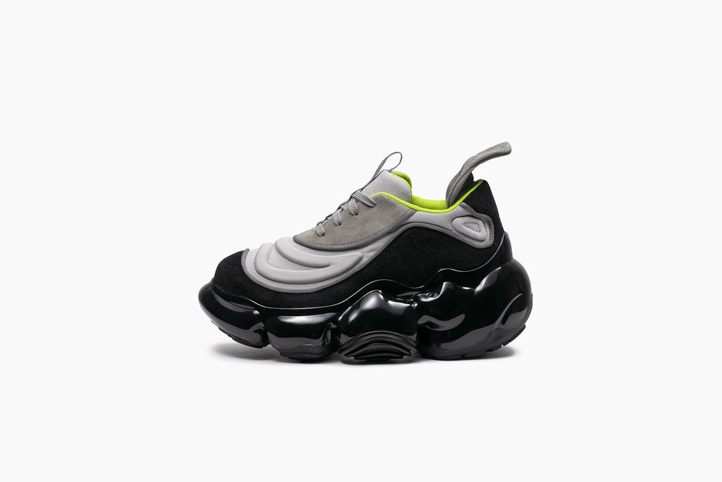 MOOPIE NAZCA LACE - GRAY BLACK / BLACK SOLID (ムーピー ナスカ 