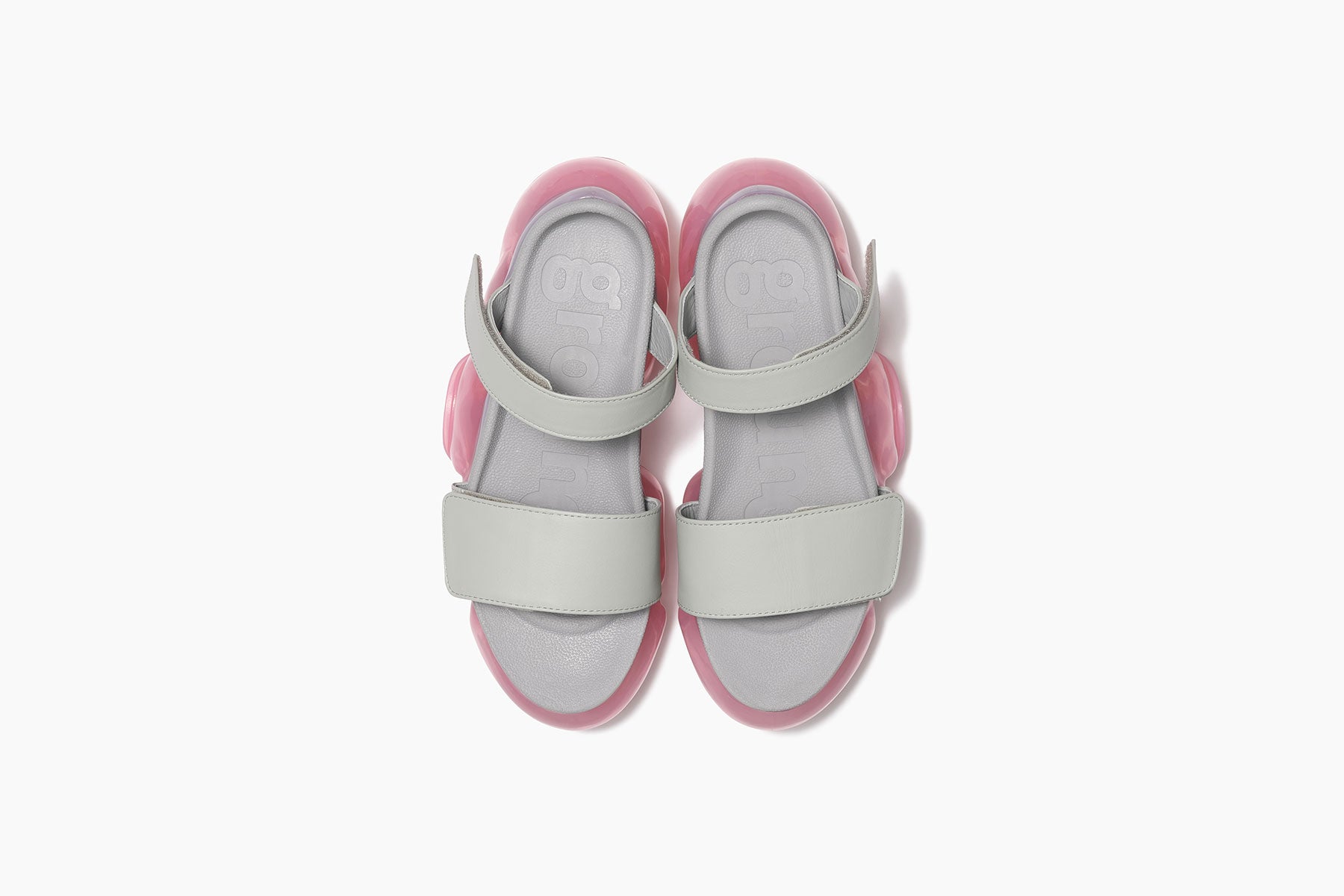 MOOPIE LEATHER SANDAL - GRAY / PINK (ムーピー レザー