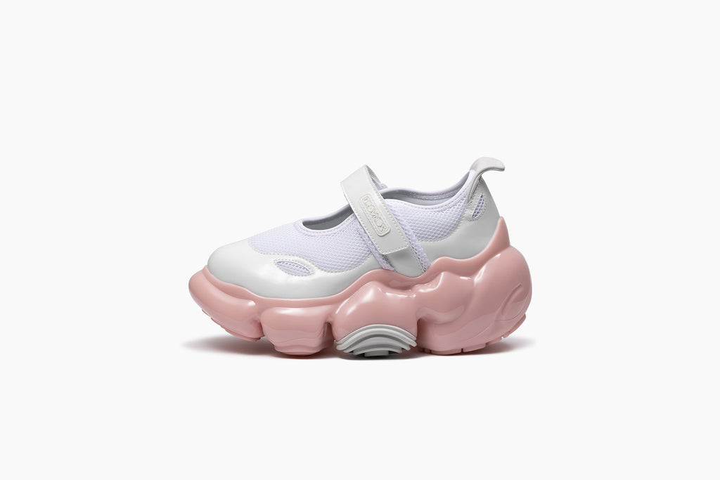 MOOPIE MARY JANE - WHITE ENAMEL / PINK SOLID (ムーピー メリー 