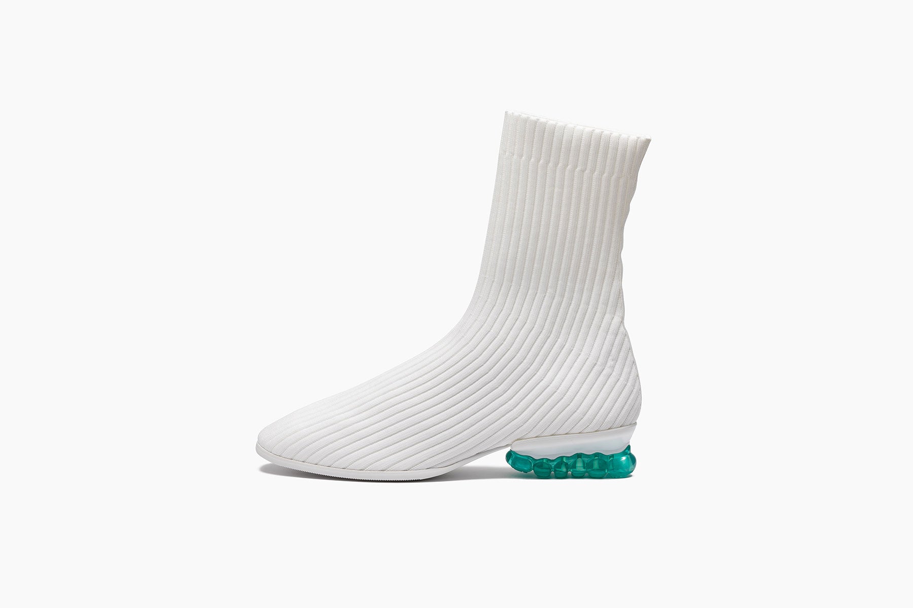 grounds BABY JEWELRY RIB SOCK WHITE / TURQUOISE