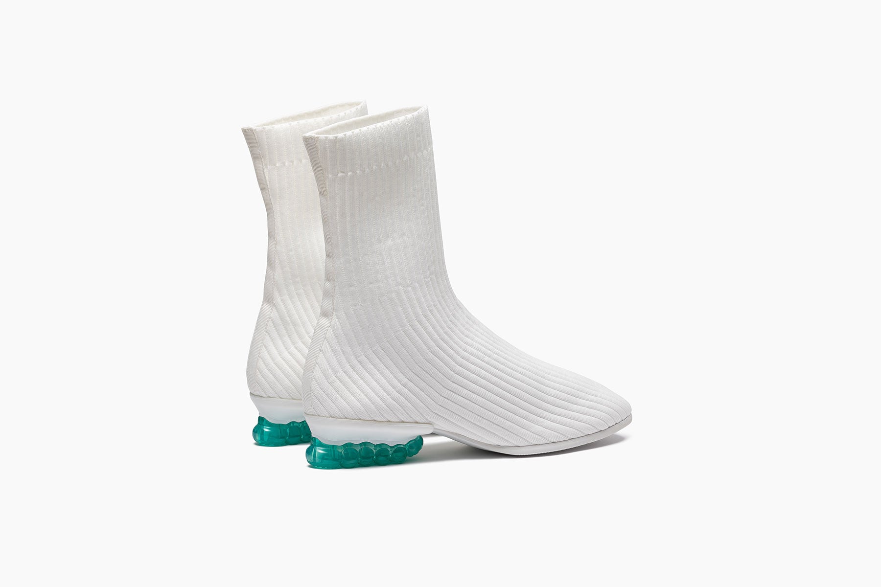 grounds BABY JEWELRY RIB SOCK WHITE / TURQUOISE