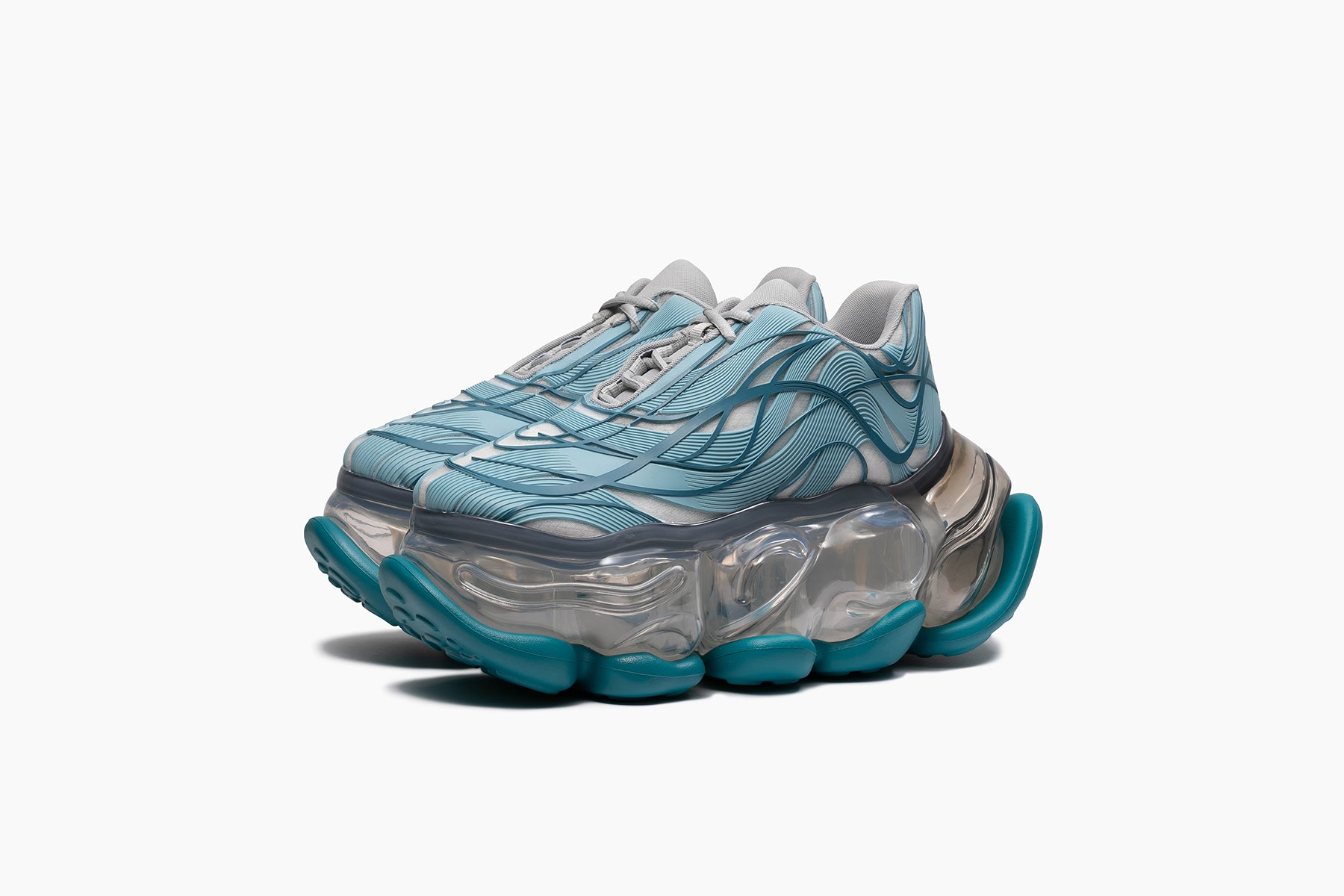 grounds SKYSCRAPER WIRE　TEAL BLUE / CLEAR