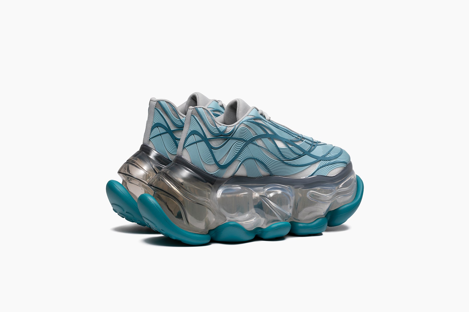 grounds SKYSCRAPER WIRE　TEAL BLUE / CLEAR