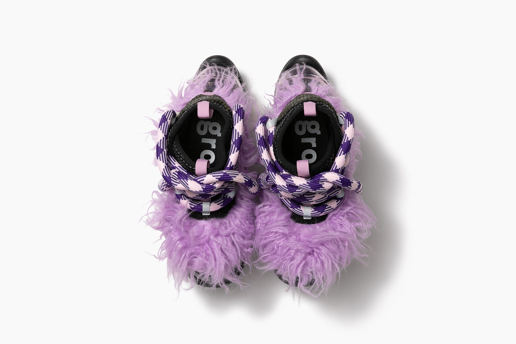 grounds SKYSCRAPER BEAR SLIPPERS　PURPLE / BLACK DIRTY PINK