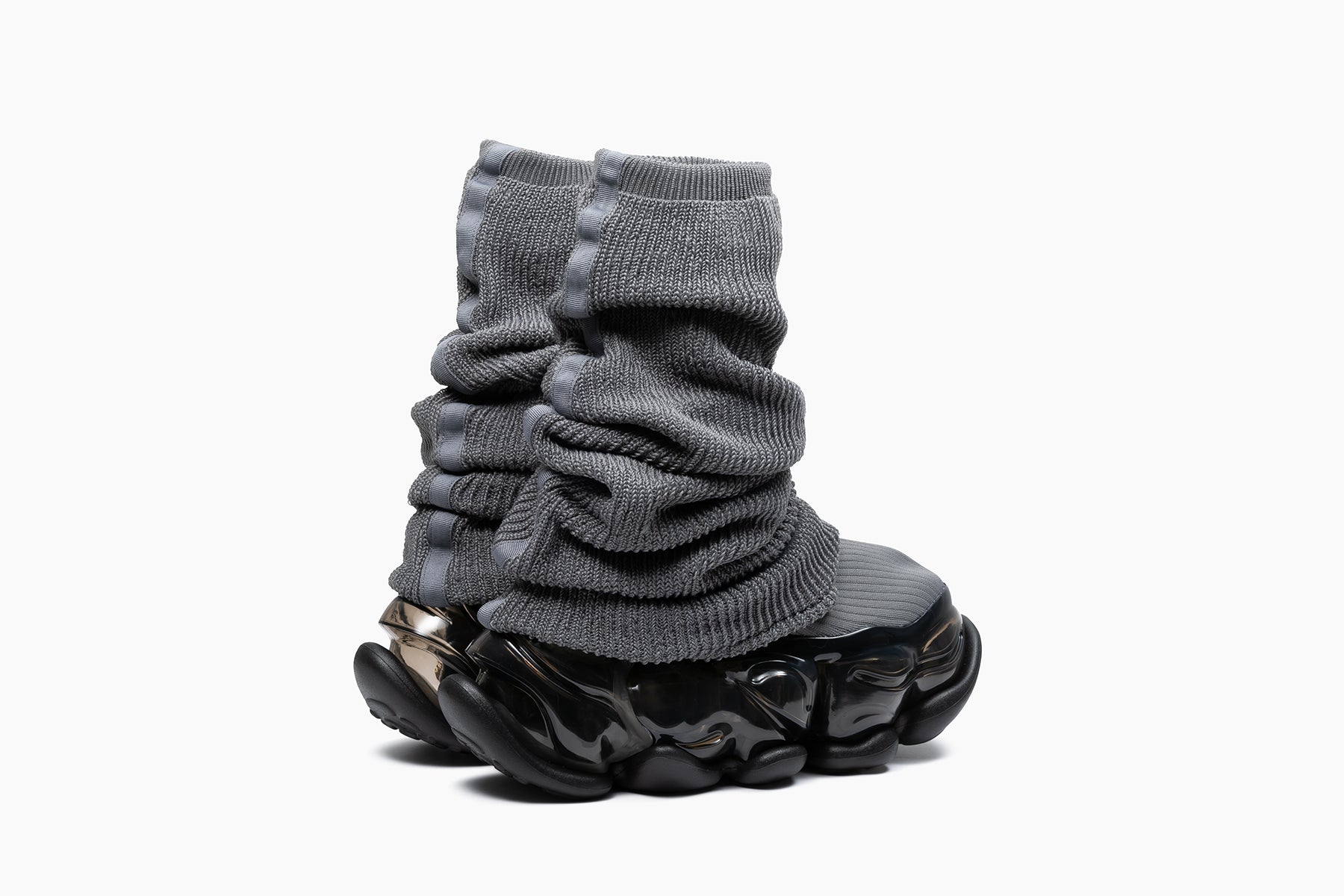grounds SKYSCRAPER LOOSE SOCKS KNIT　GRAY / BLACK