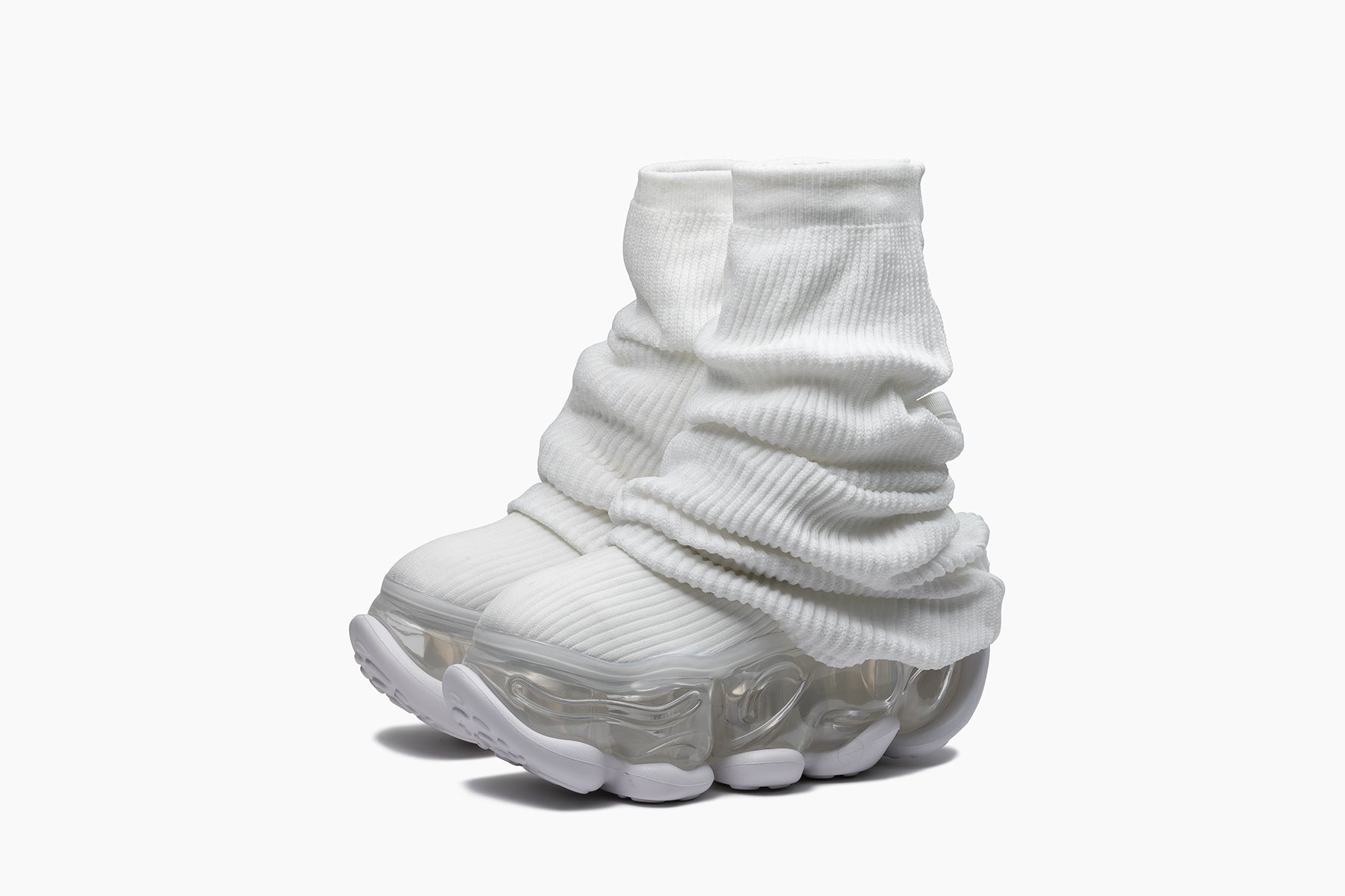 靴 SKYSCRAPER LOOSE SOCKS KNIT SKYSCRAPER LOOSE SOCKS KNIT - WHITE / CLEAR (スカイ