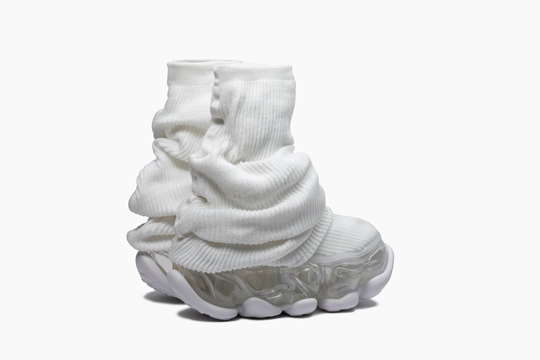 grounds SKYSCRAPER LOOSE SOCKS KNIT 白 24 SKYSCRAPER LOOSE SOCKS KNIT - WHITE / CLEAR (スカイ