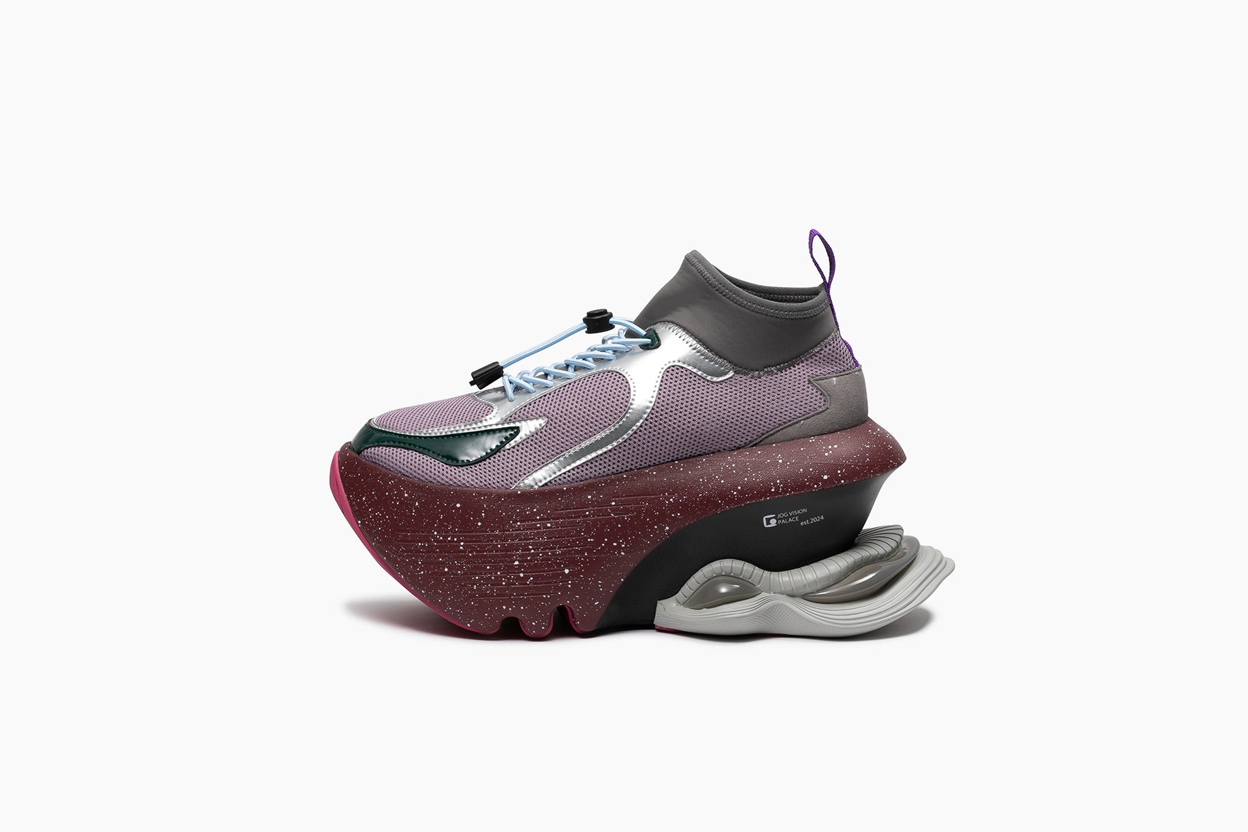 grounds JOG VISION FLUX PALACE LIGHT GRAY / BURGUNDY WHITE SPLASH