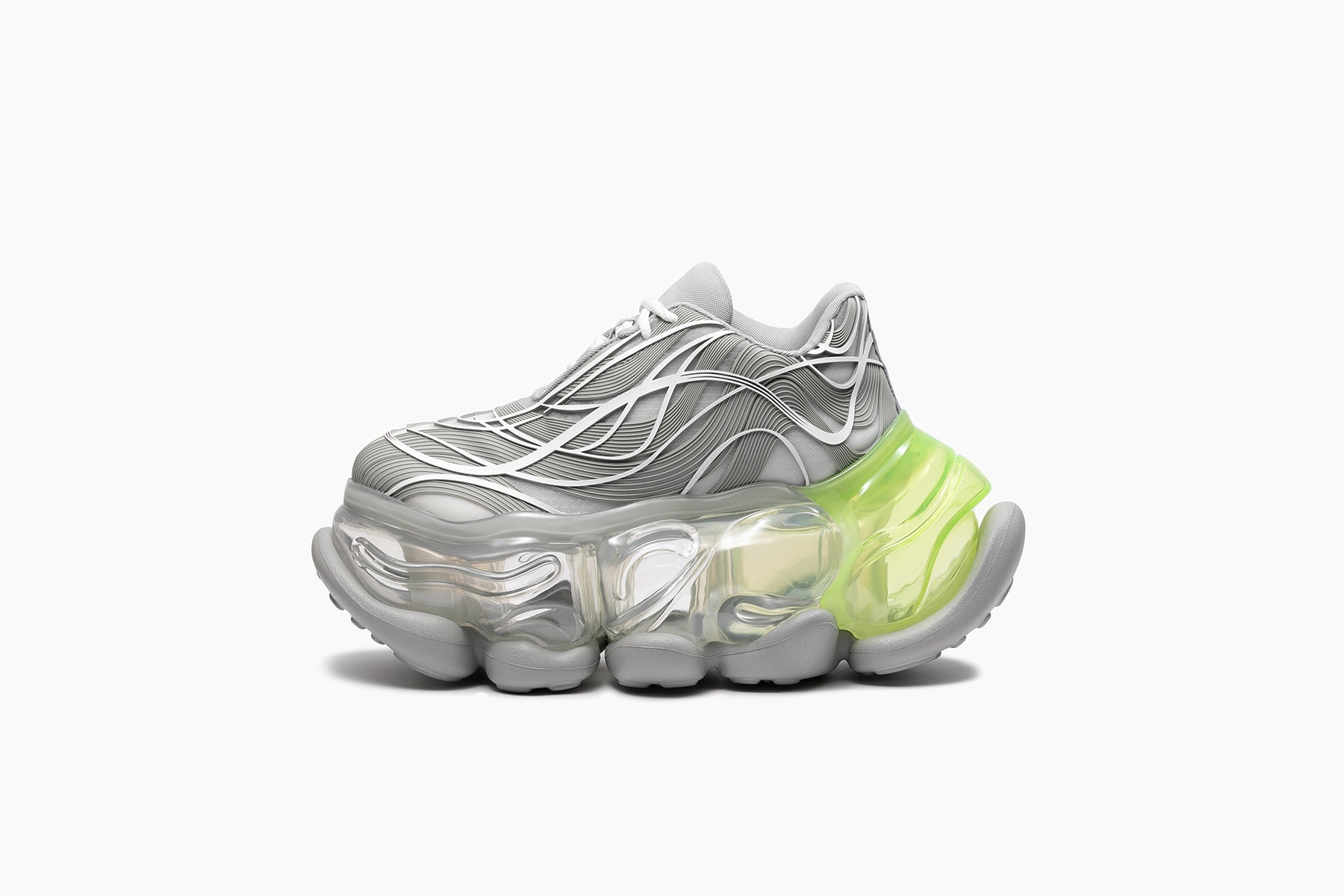 grounds SKYSCRAPER WIRE GRAY WHITE / CLEAR NEON
