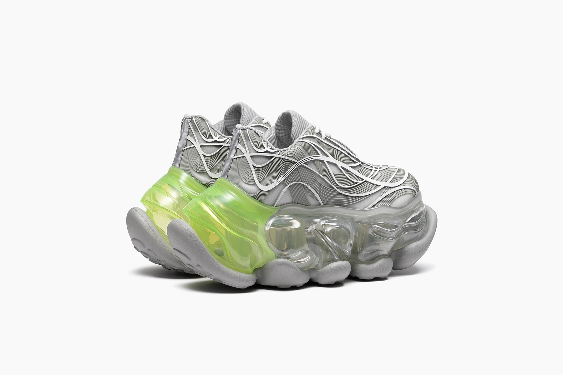 grounds SKYSCRAPER WIRE GRAY WHITE / CLEAR NEON