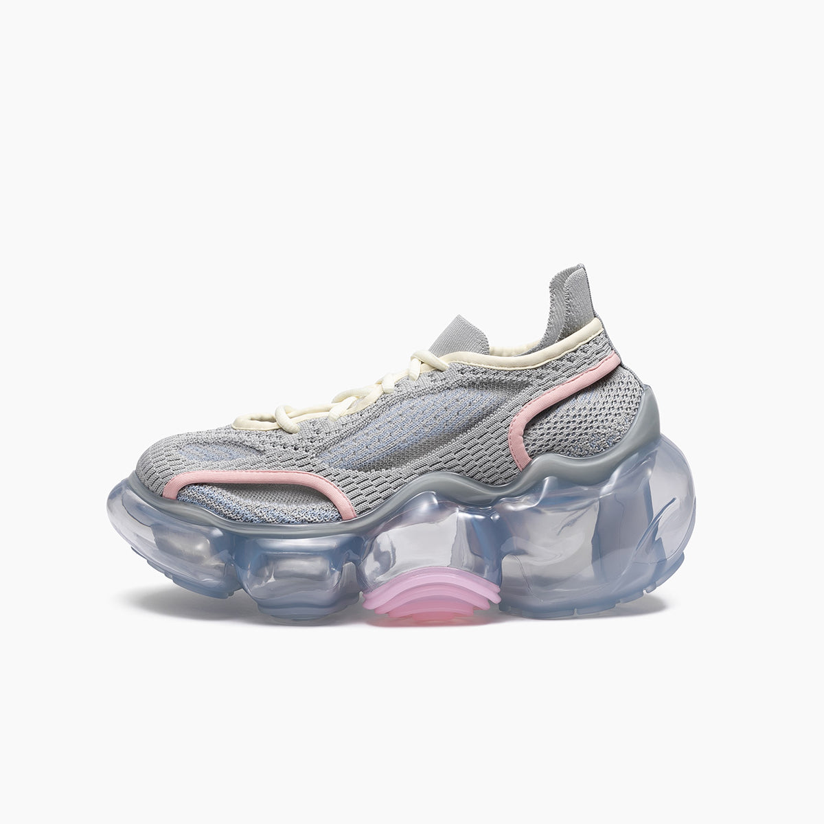 MOOPIE KNIT ON KNIT GRAY PINK / ICEGRAY (ムーピーニットオンニット 