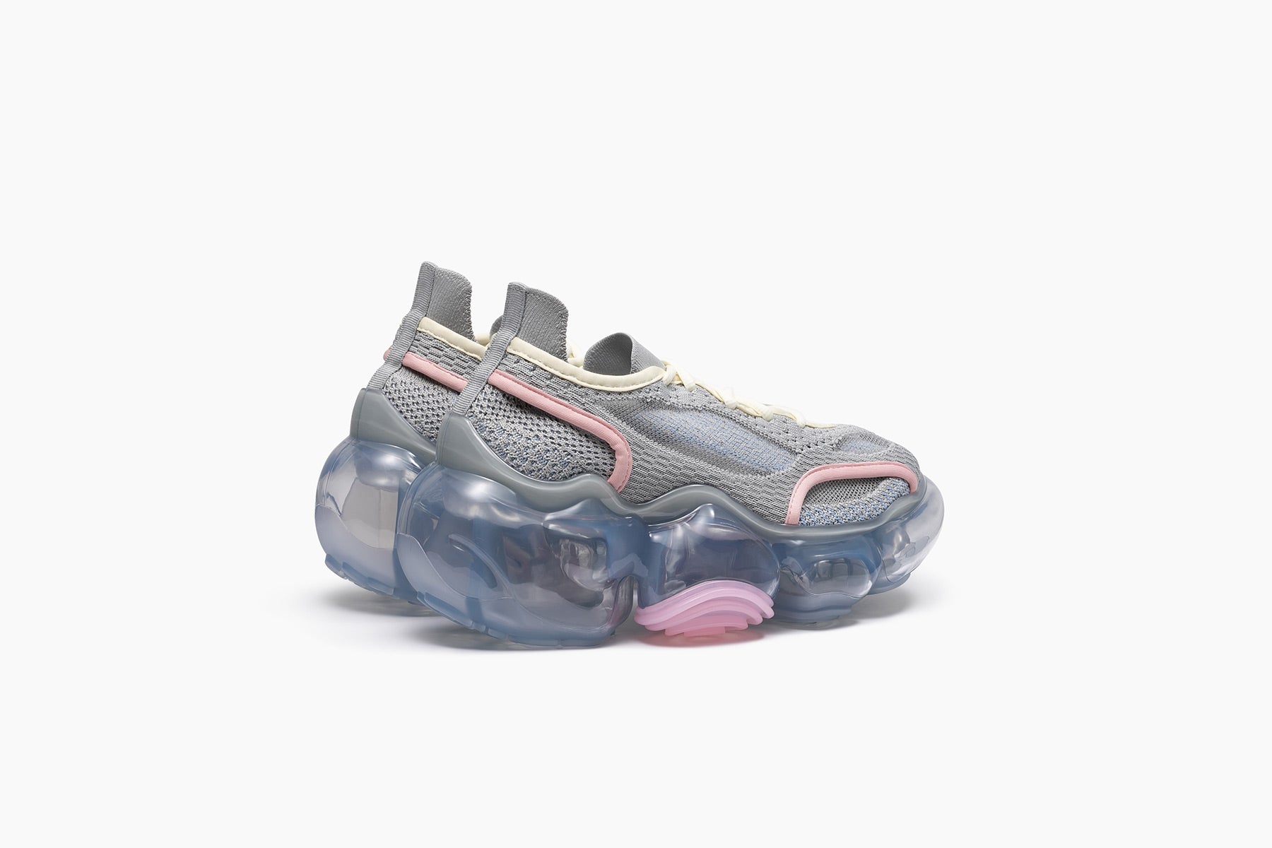 靴 grounds moopie knit on knit MOOPIE KNIT ON KNIT GRAY PINK / ICEGRAY (ムーピーニットオンニット