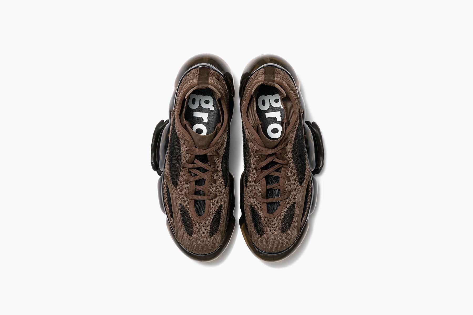 靴 grounds moopie knit on knit MOOPIE KNIT ON KNIT - DARK BROWN / BLACK (ムーピーニットオン