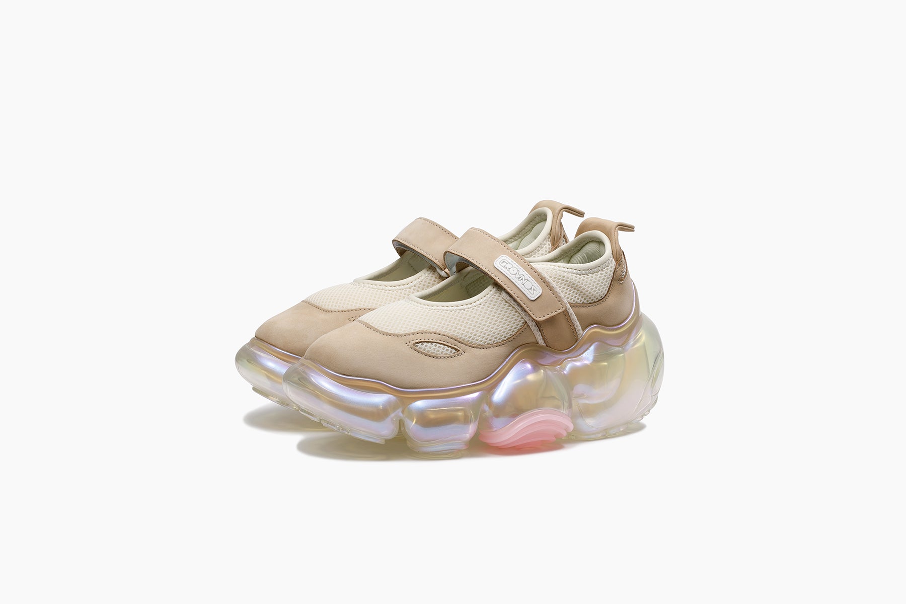 【grounds】MOOPIE AURORA 厚底スニーカー MOOPIE AURORA - WHITE GRAY / CLEAR(ムーピー オーロラ