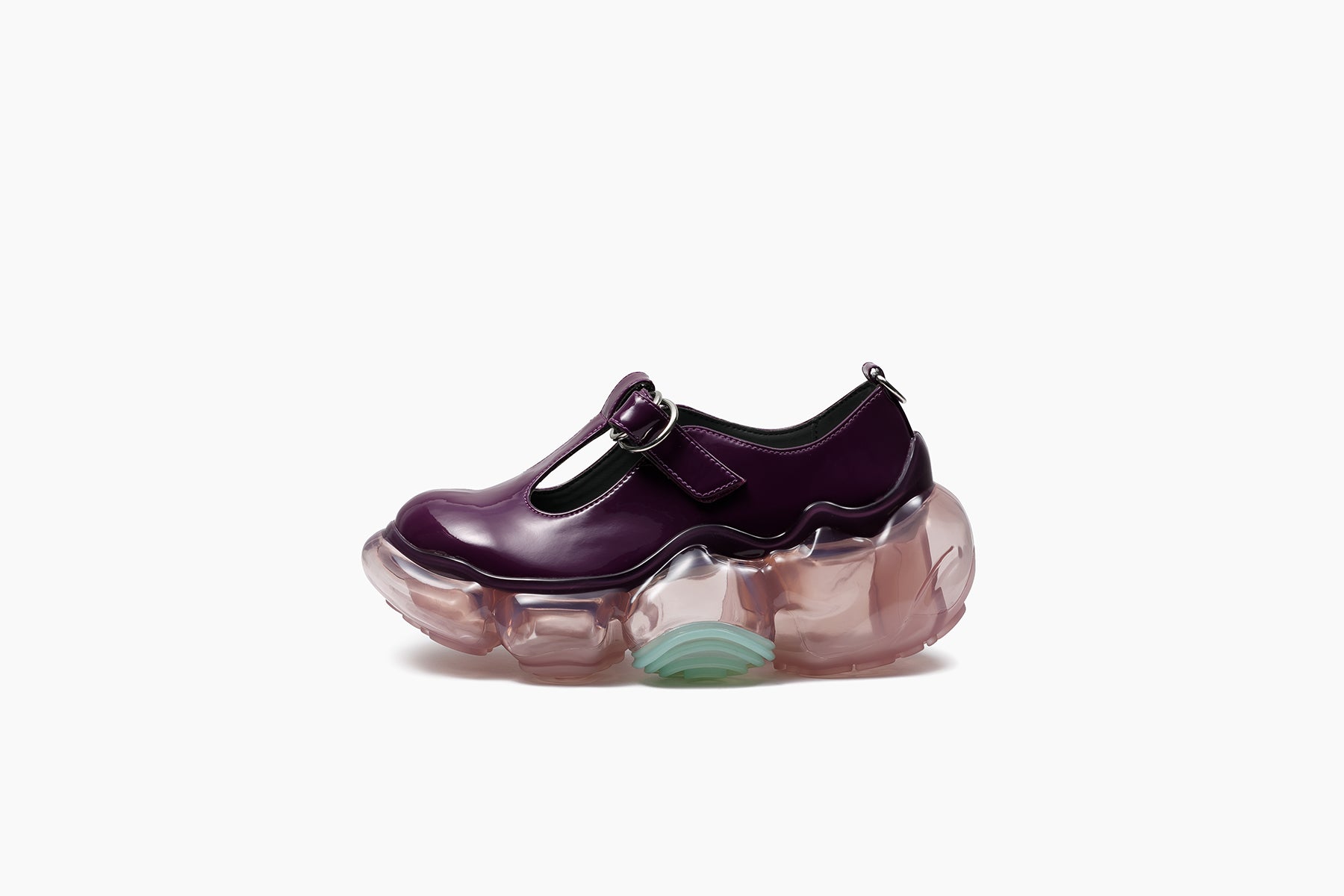 grounds MOOPIE T MARY JANE　DEEP PURPLE ENAMEL / DIRTY PINK