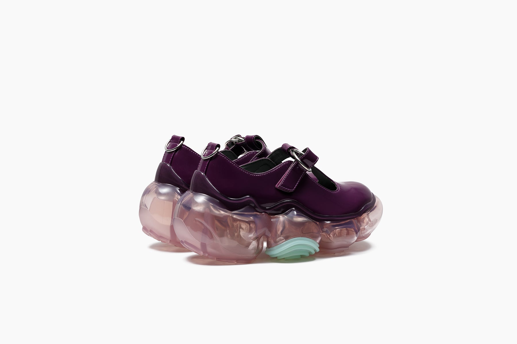 grounds MOOPIE T MARY JANE　DEEP PURPLE ENAMEL / DIRTY PINK