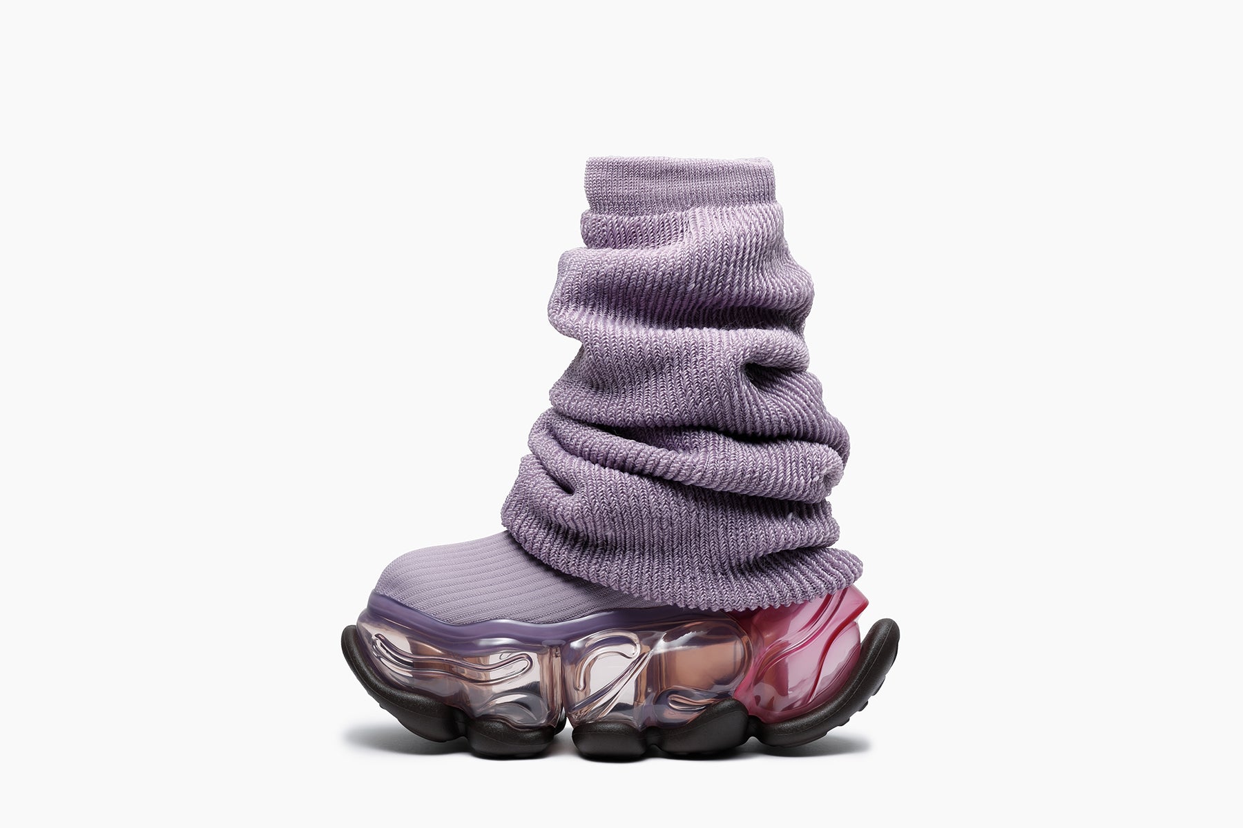 grounds SKYSCRAPER LOOSE SOCKS KNIT　PURPLE / DIRTY PINK