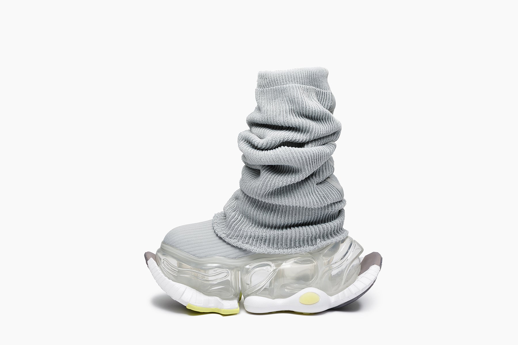 grounds SKYSCRAPER FALCON LOOSE SOCKS LIGHT GRAY / CLEAR