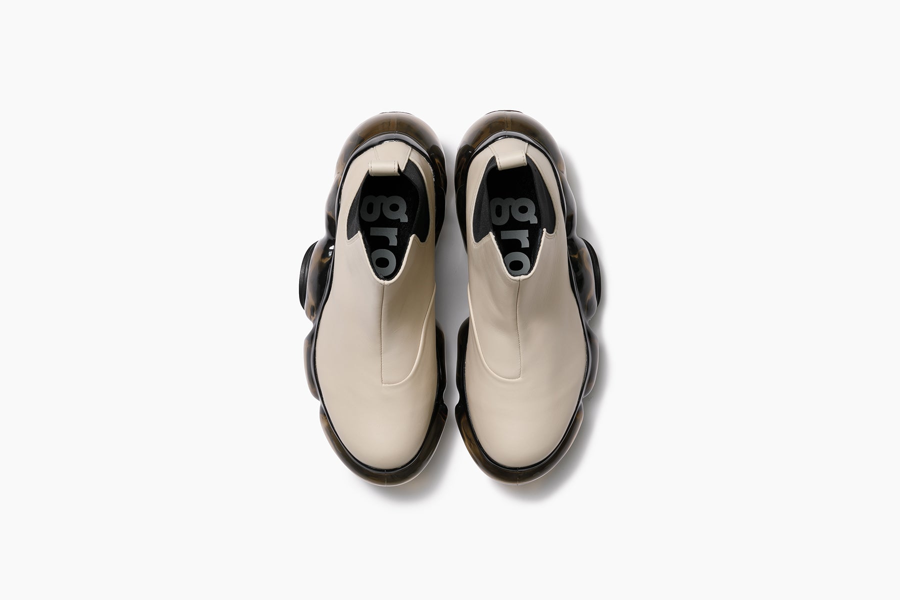 MOOPIE SIDE GORE - IVORY / BLACK (ムーピー サイドゴア アイボリー