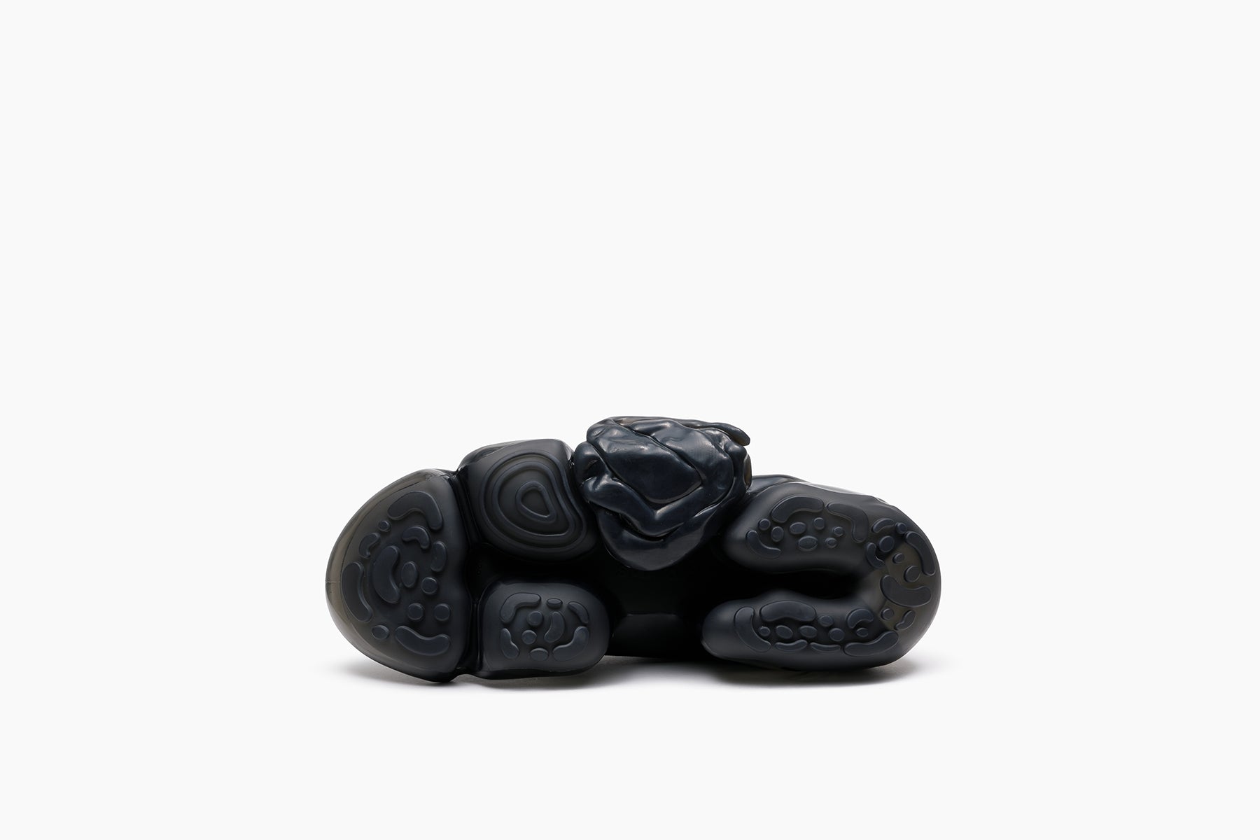MOOPIE PLAIN KNIT SOCKS - BLACK / BLACK (ムーピープレーンニット