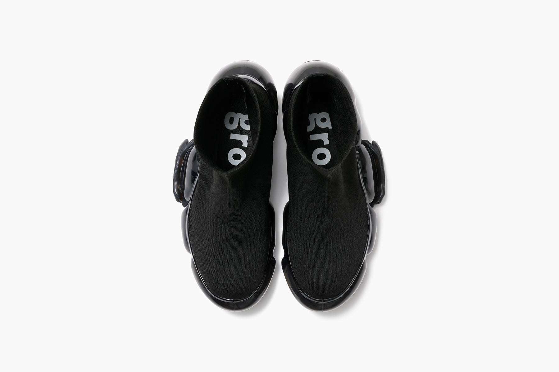 MOOPIE PLAIN KNIT SOCKS - BLACK / BLACK (ムーピープレーンニット