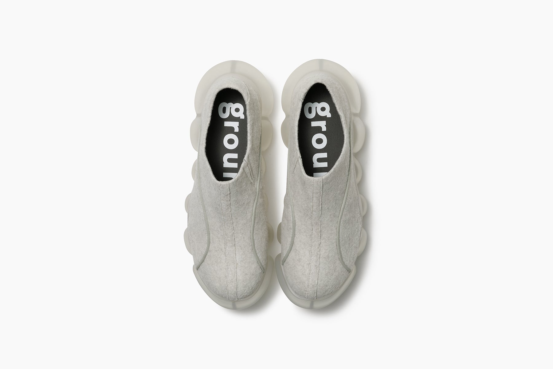 grounds JEWELRY FELT SABO スリッポン JEWELRY FELT SABO - OFF WHITE / CLEAR MATTE (ジュエリー フェルト