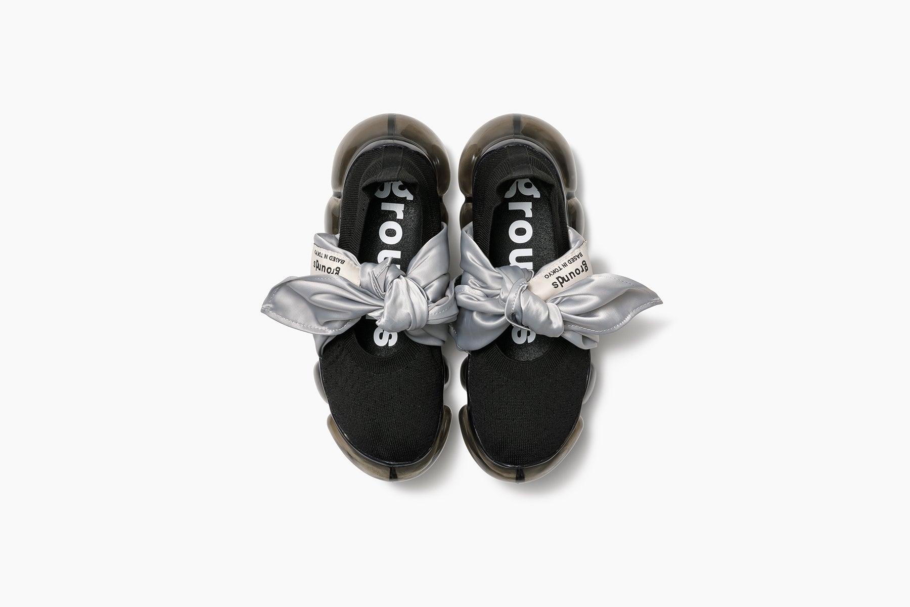 JEWELRY HANKIE PUMPS - BLACK GRAY / BLACK (ジュエリー ハンキー