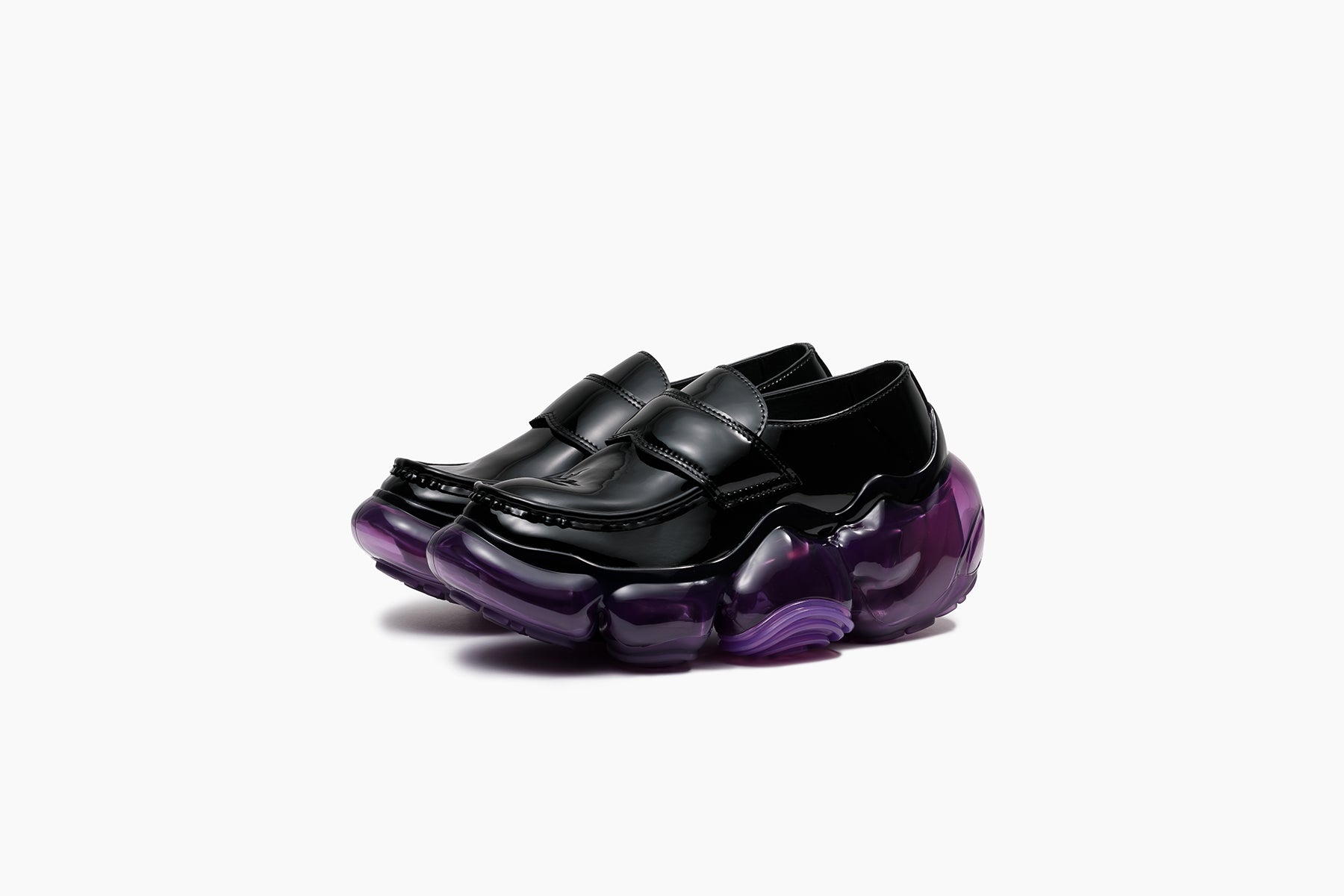【rupun】grounds MOOPIE LOAFER ENAMEL MOOPIE LOAFER - BLACK ENAMEL / PURPLE (ムーピーローファー
