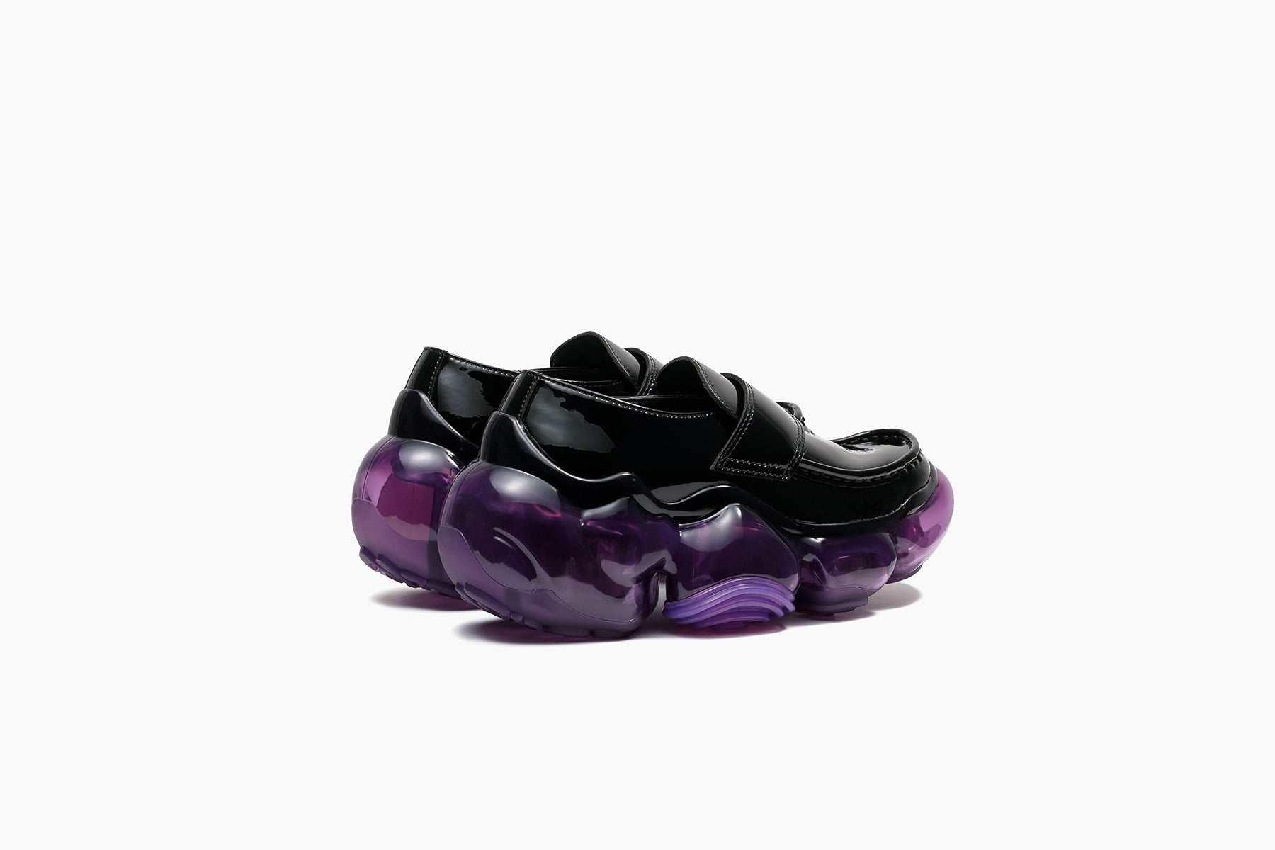 【rupun】grounds MOOPIE LOAFER ENAMEL MOOPIE LOAFER - BLACK ENAMEL / PURPLE (ムーピーローファー