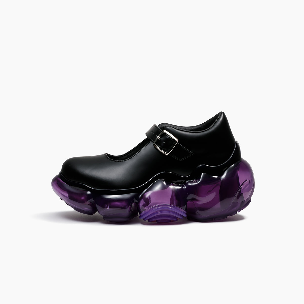 MOOPIE PEBBLE - BLACK LEATHER / PURPLE (ムーピー ペブル ブラック 