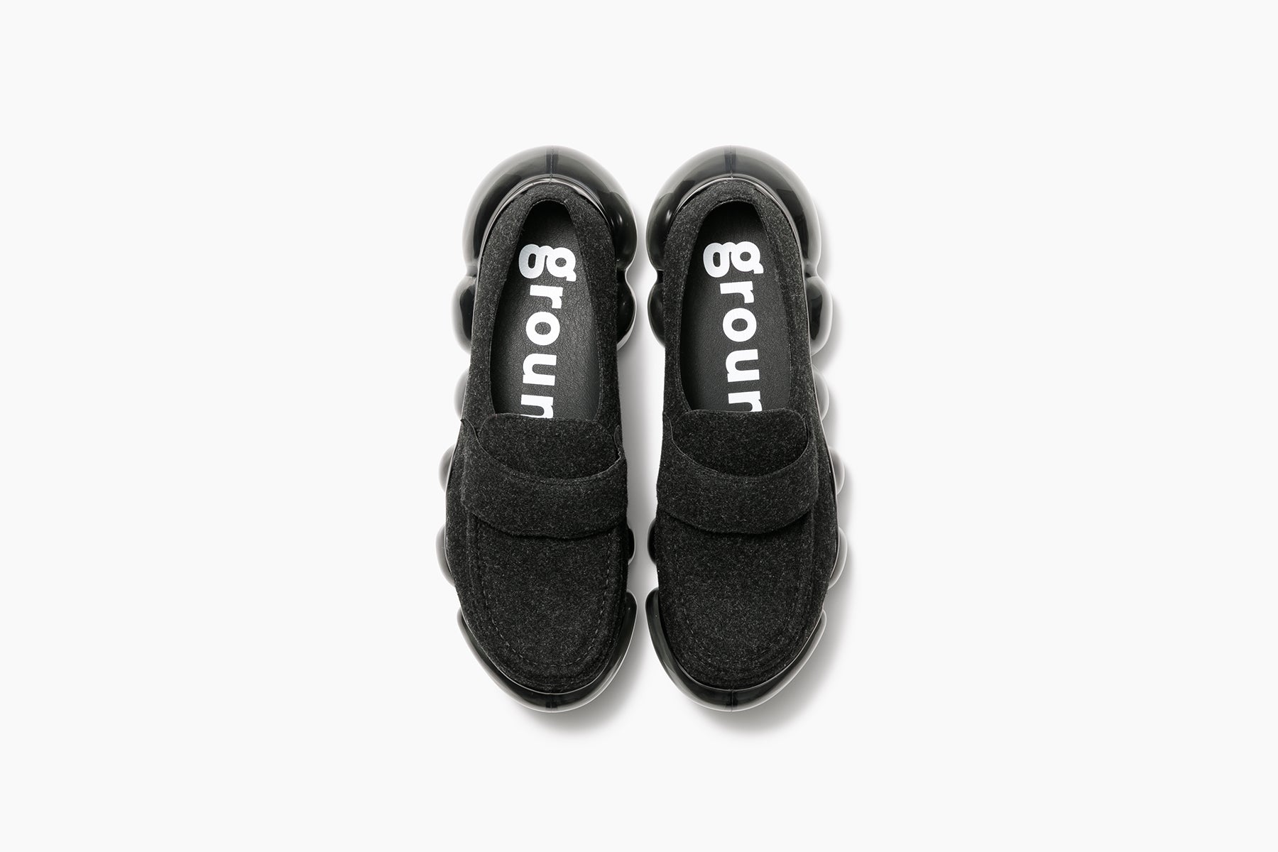 JEWELRY FELT LOAFER - BLACK / BLACK (ジュエリー フェルト