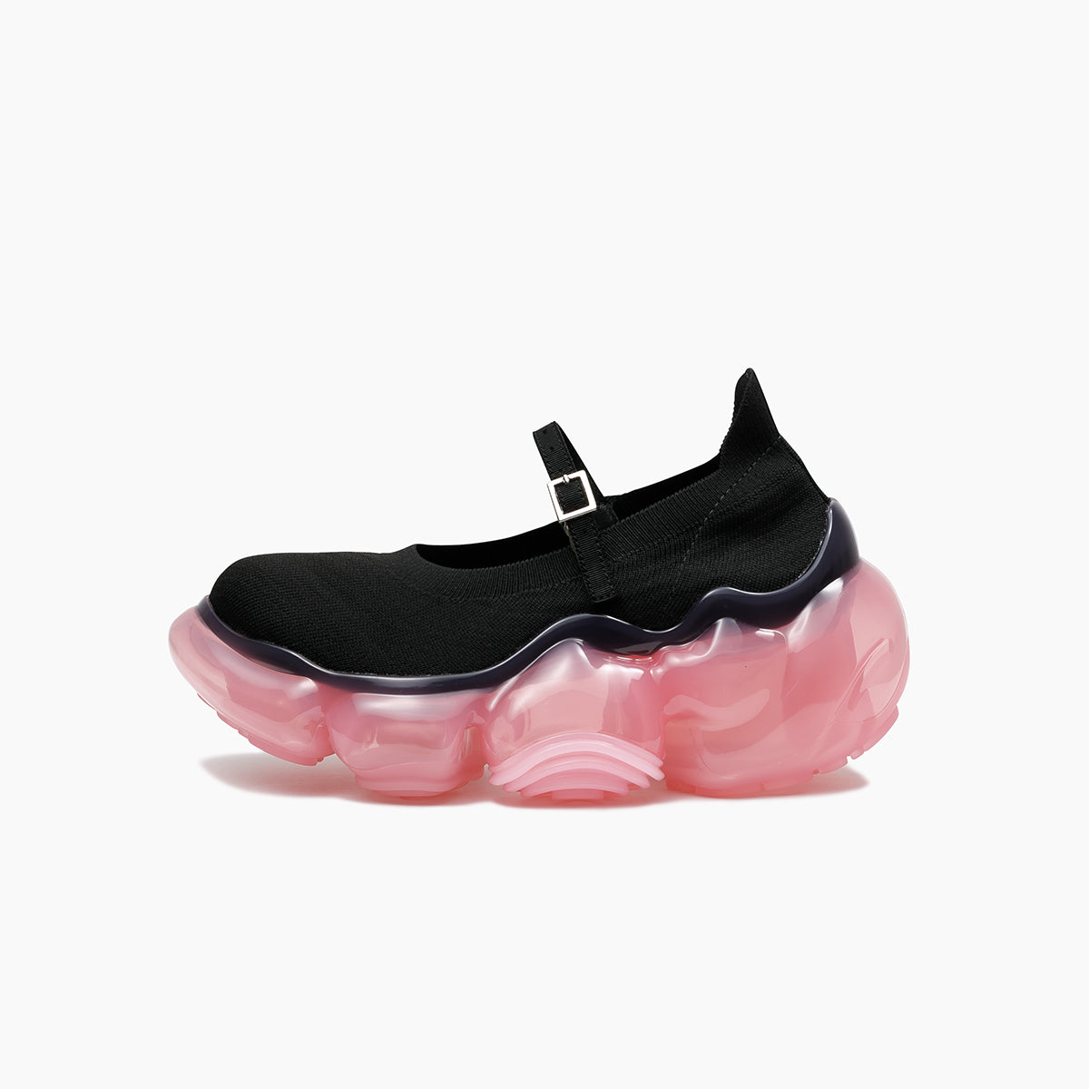 MOOPIE KNIT PUMPS - BLACK / STRAWBERRY (ムーピー ニットパンプス 