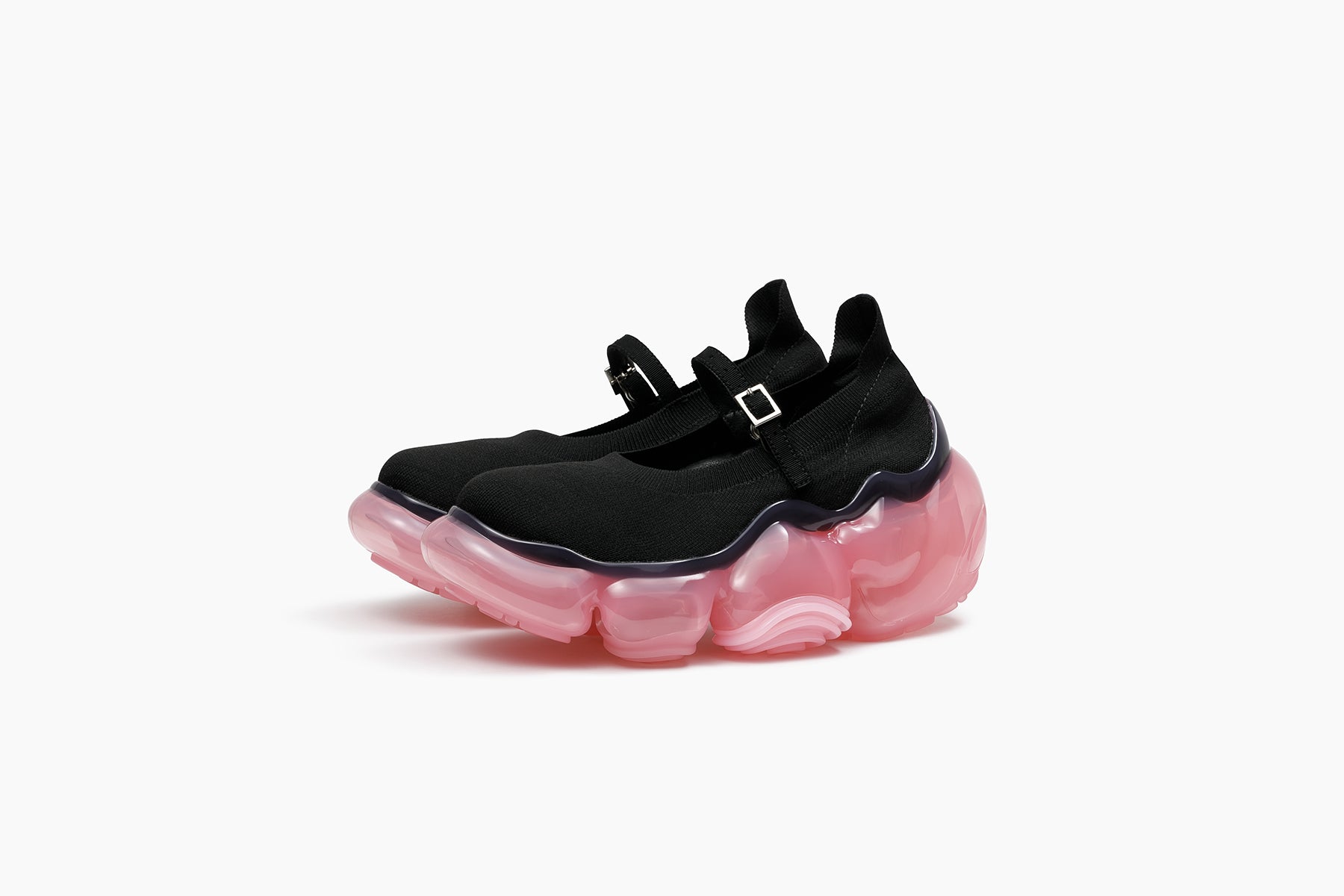 MOOPIE KNIT PUMPS - BLACK / STRAWBERRY (ムーピー ニットパンプス