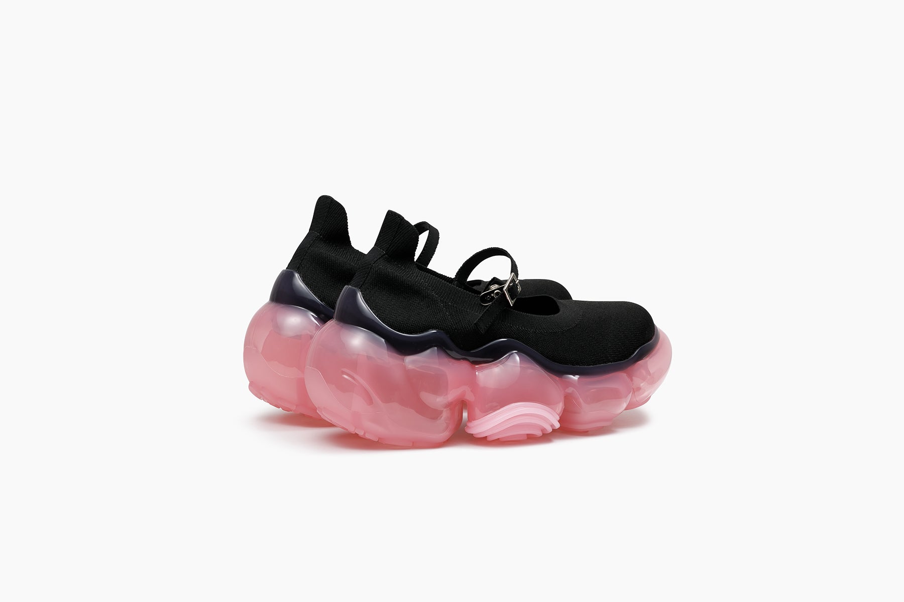 MOOPIE KNIT PUMPS - BLACK / STRAWBERRY (ムーピー ニットパンプス