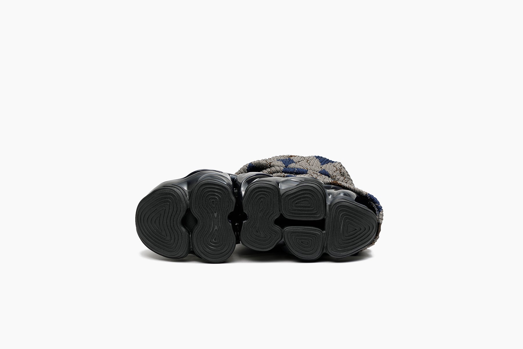 SKYSCRAPER LOOSE SOCKS KNIT - NAVY BROWN ARGYLE / BLACK (スカイ