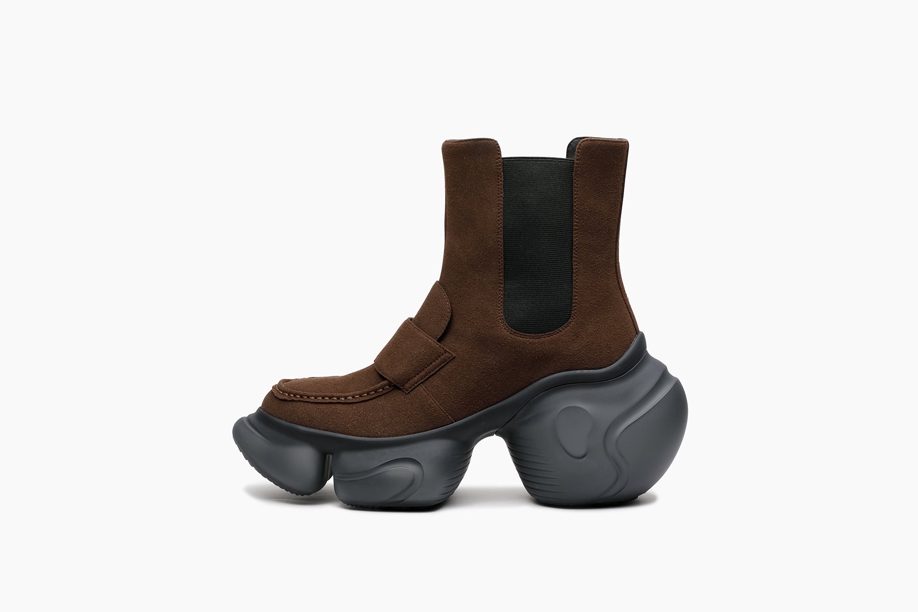 LOOPIE LOAFER BOOTS - BROWN SUEDE / BLACK MATTE (ルーピー