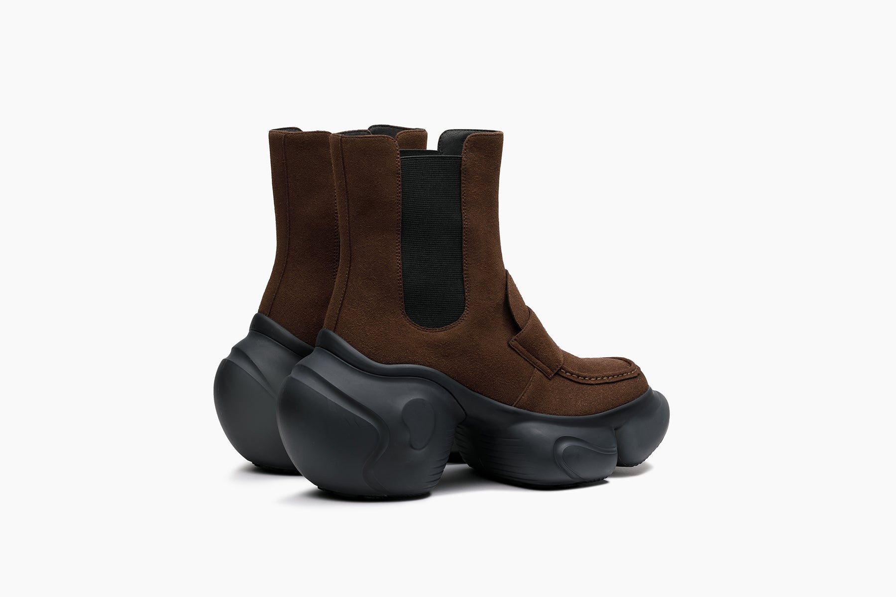 grounds LOOPIE LOAFER BOOTS BROWN SUEDE / BLACK MATTE