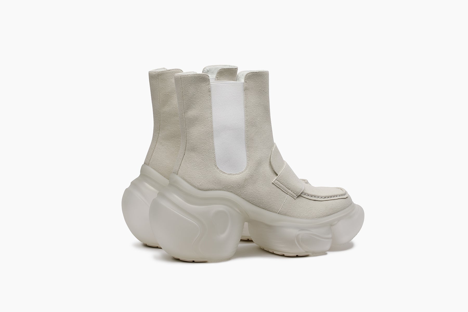 grounds LOOPIE LOAFER BOOTS CREAM SUEDE / CLEAR MATTE