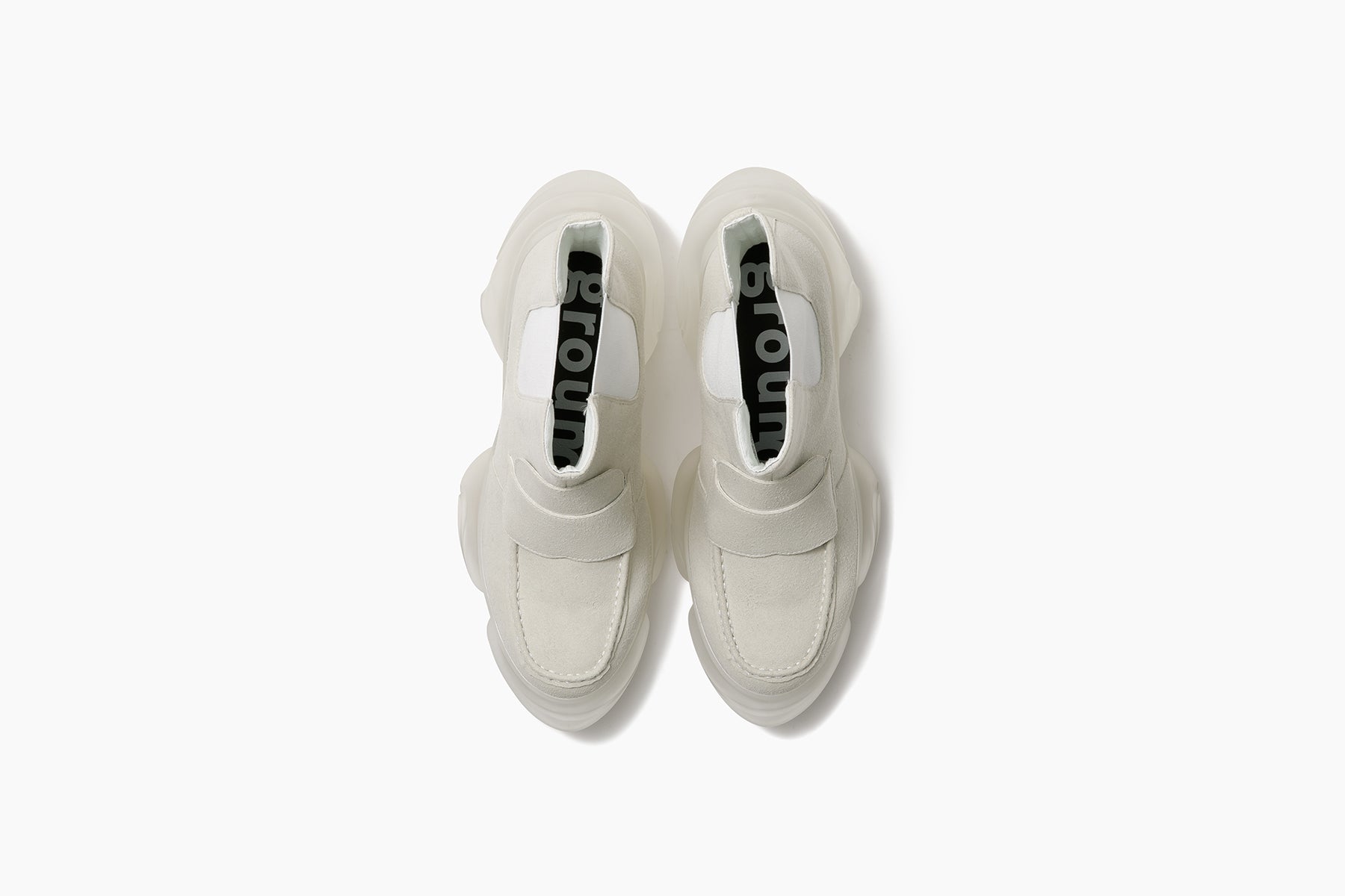 grounds LOOPIE LOAFER BOOTS CREAM SUEDE / CLEAR MATTE