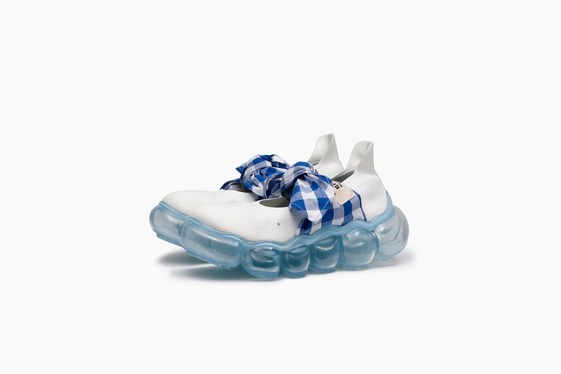 JEWELRY HANKIE PUMPS - WHITE BLUE GINGHAM / ICE (ジュエリー