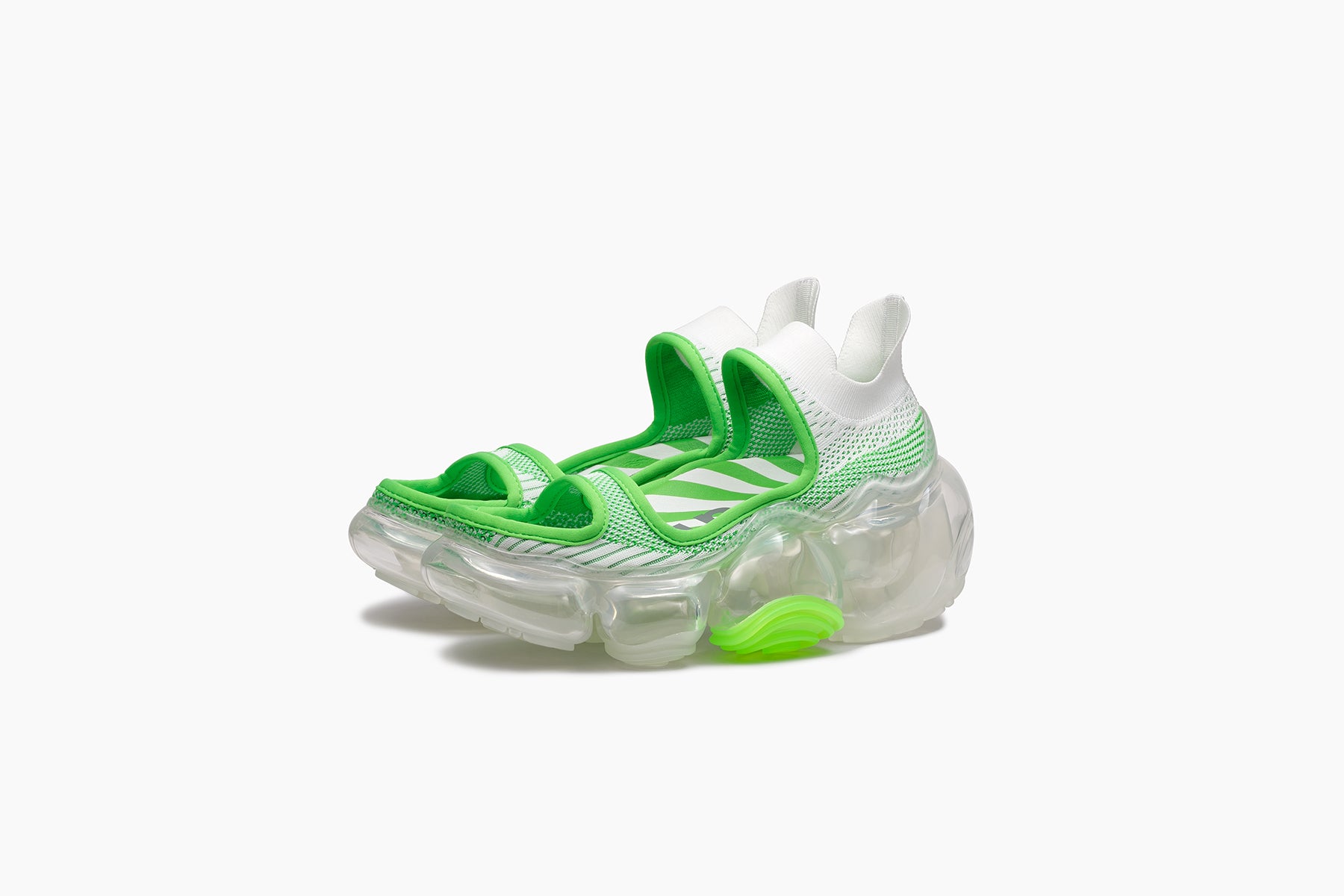 MOOPIE AS1 SANDAL - WHITE NEON GREEN / CLEAR (ムーピー エー